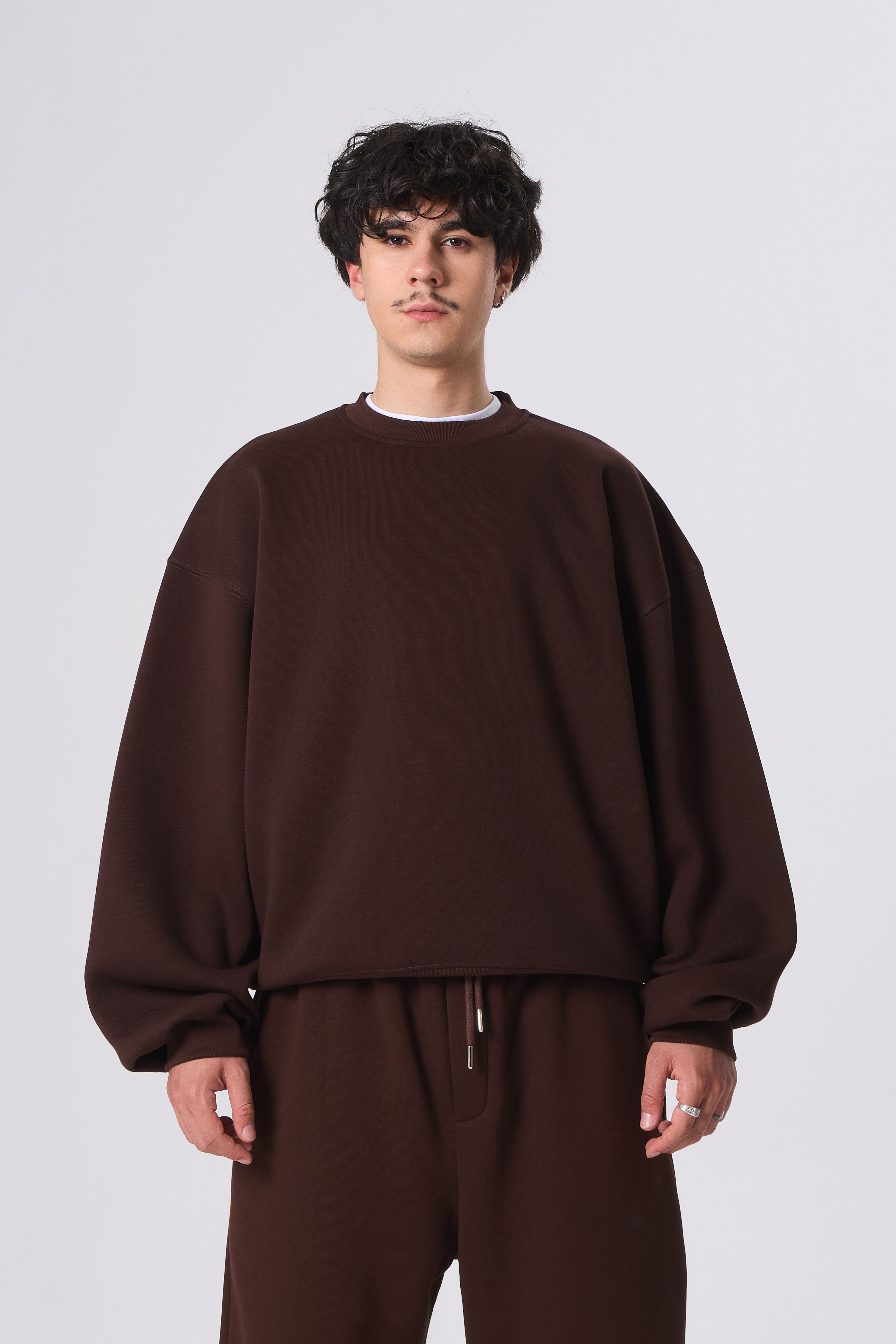 VOID Basic Premium Oversize Sweatshirt - Kahverengi