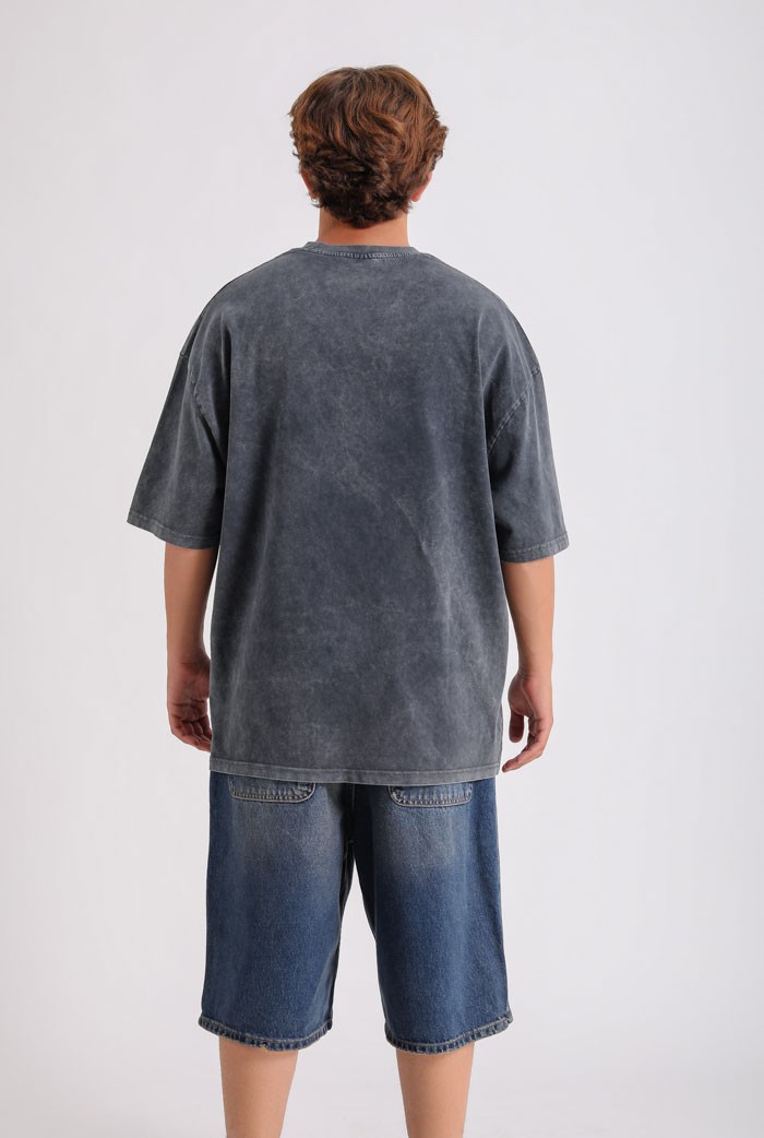 Acid Wash Los Criminis Oversize Tişört