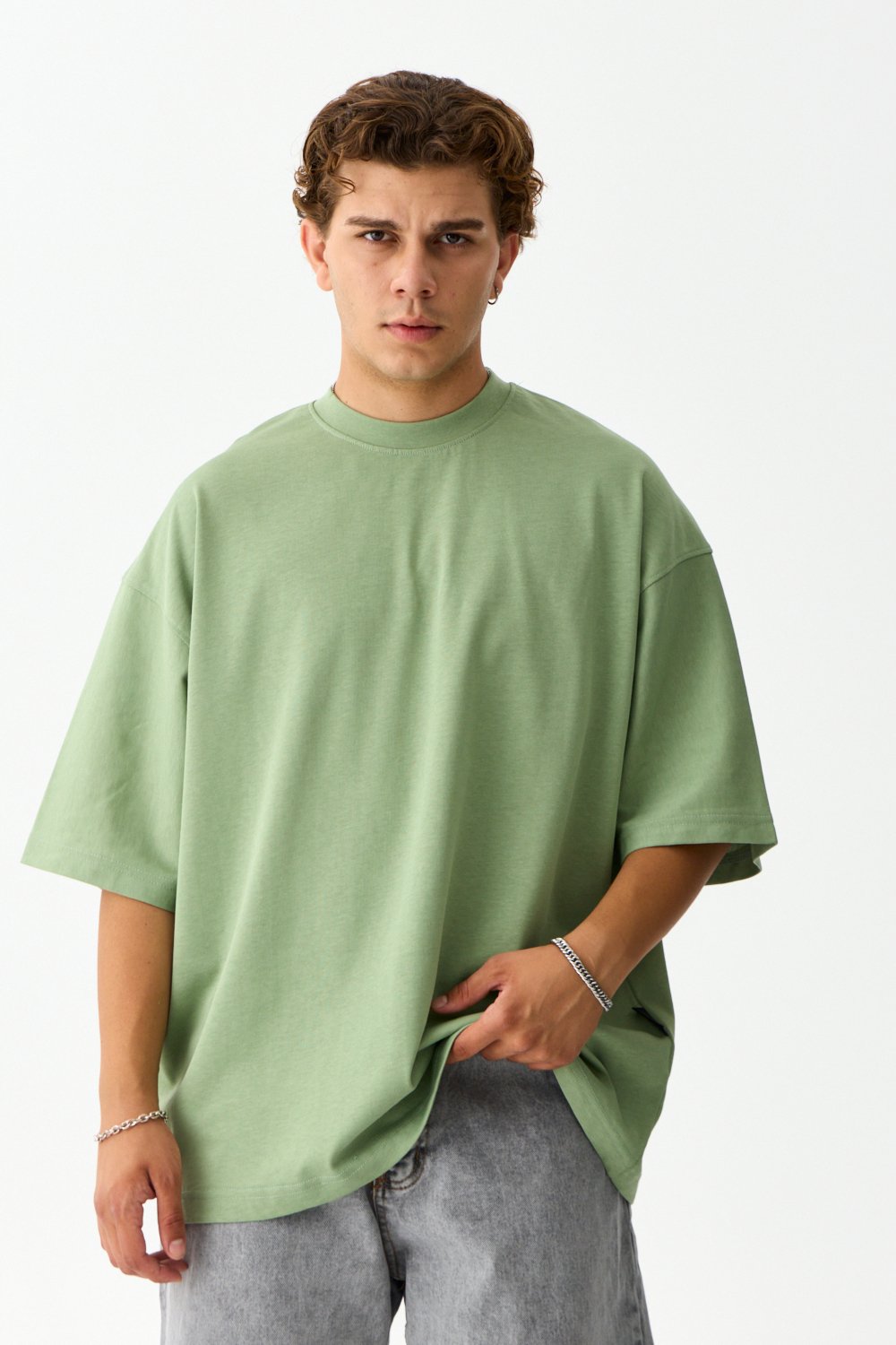 VOID Premium Oversize Basic Tişört - Yeşil