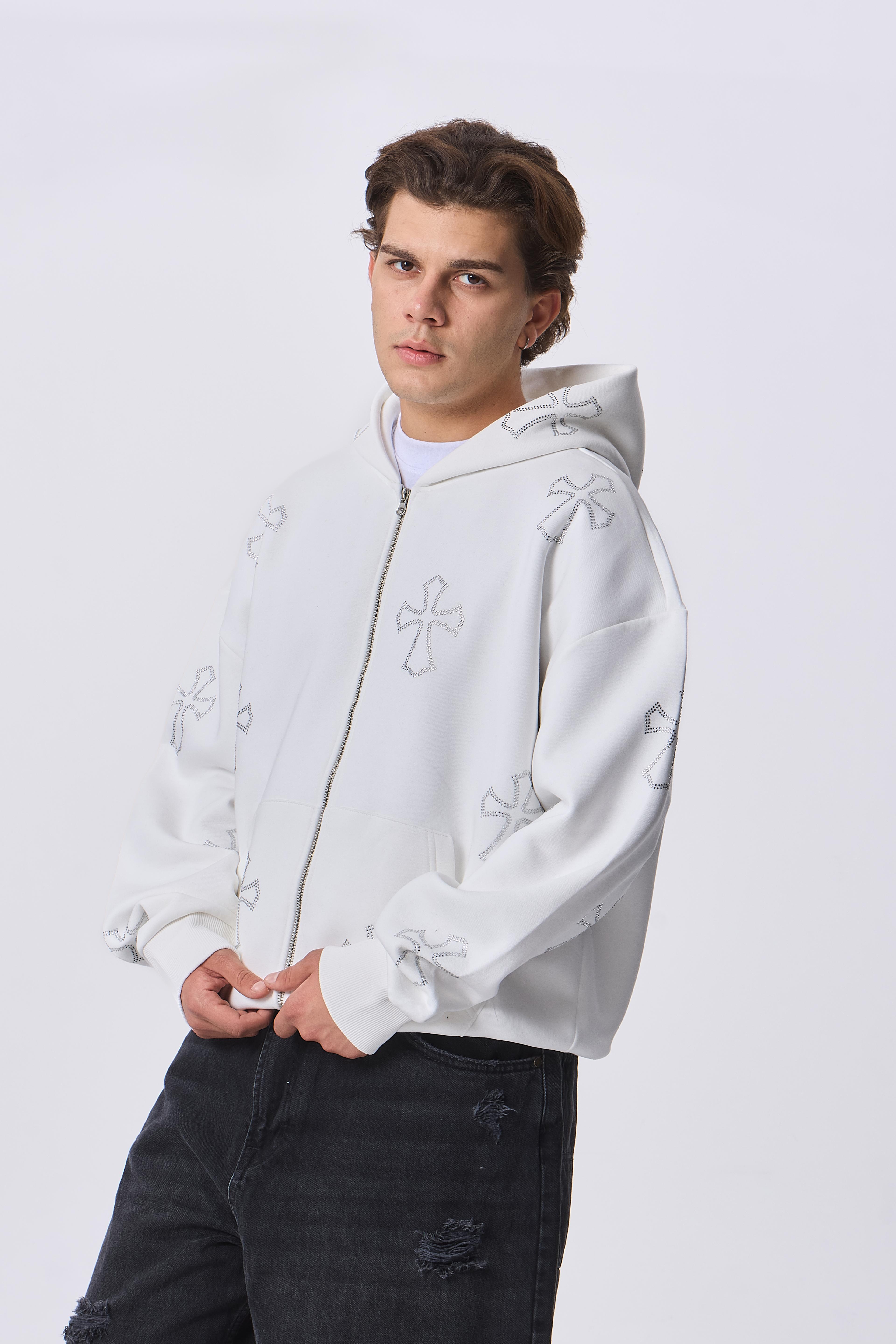 Crosses † Premium Full-Zip Kapüşonlu Sweatshirt