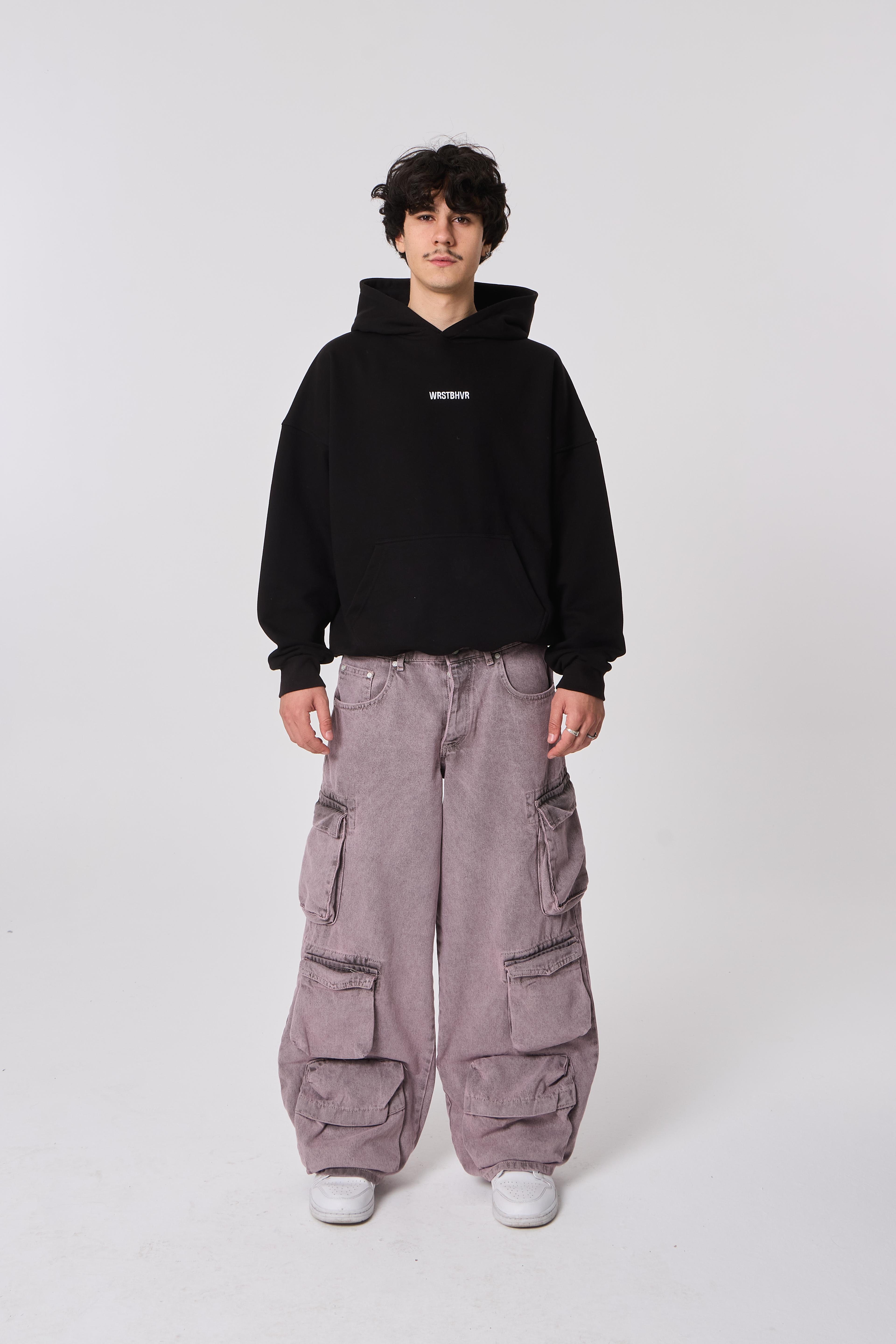 WRSTBHVR Studio Garments Nakışlı Kapüşonlu Oversize Sweatshirt