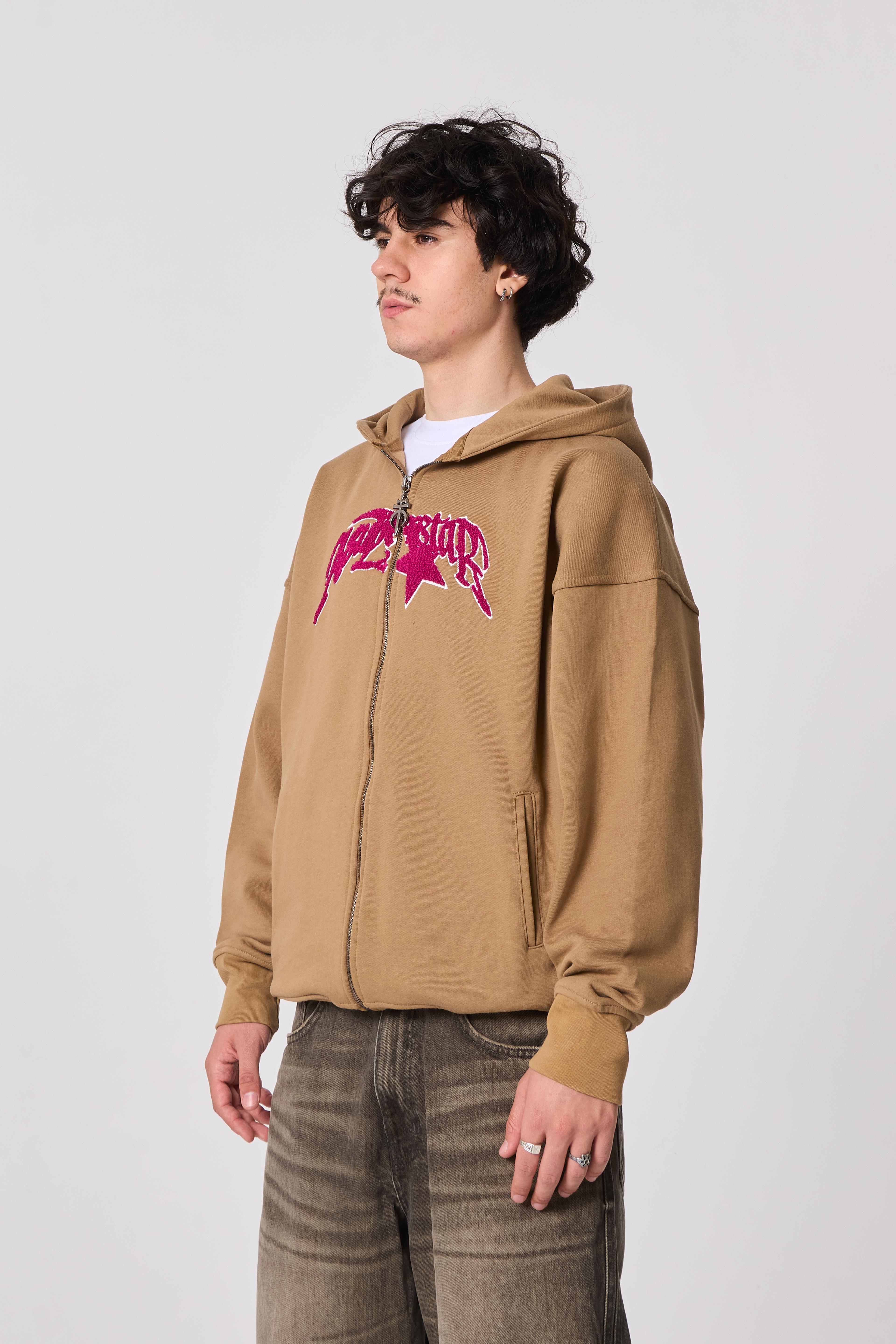 AsupStar Nakışlı Kapüşonlu Oversize Sweatshirt