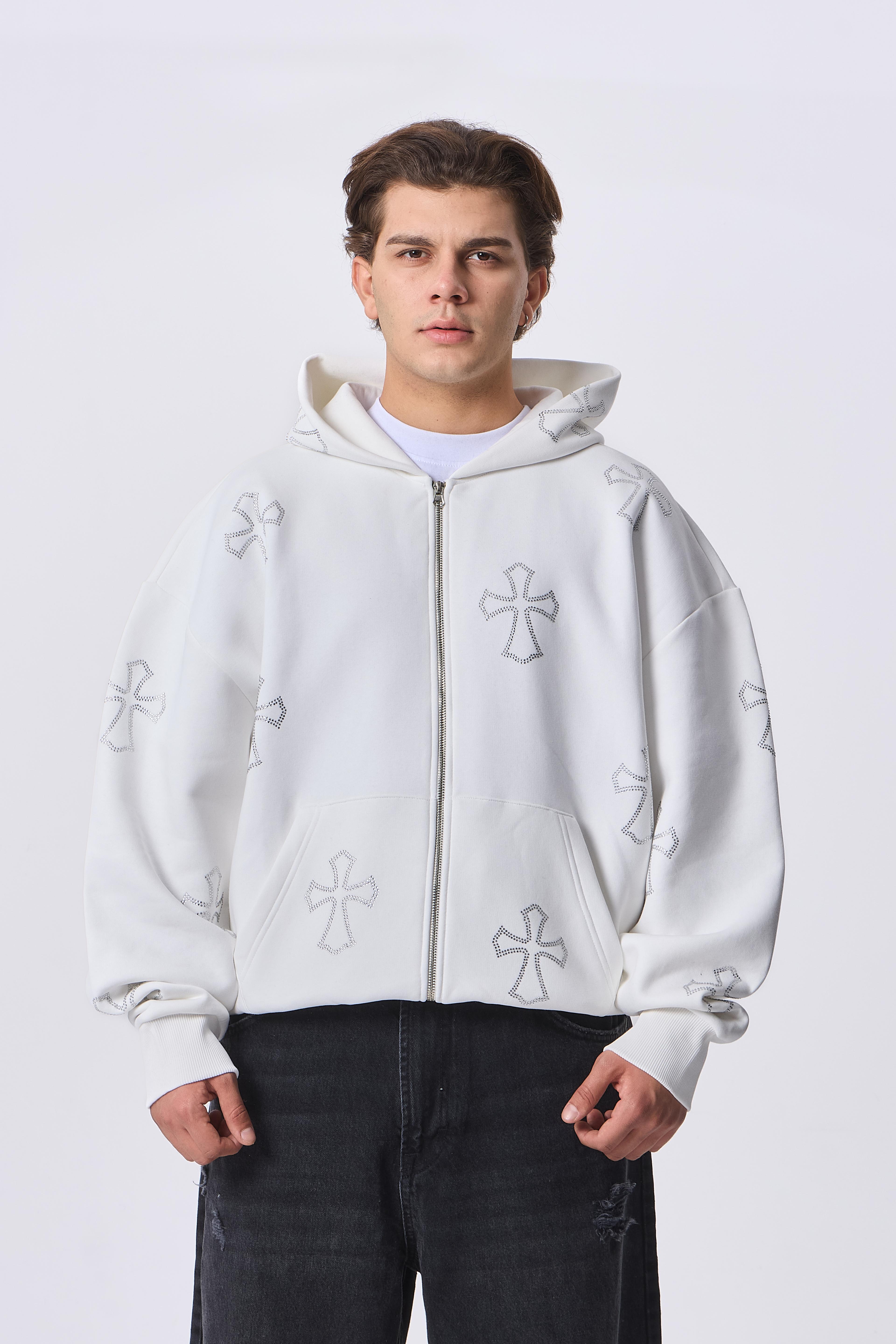 Crosses † Premium Full-Zip Kapüşonlu Sweatshirt