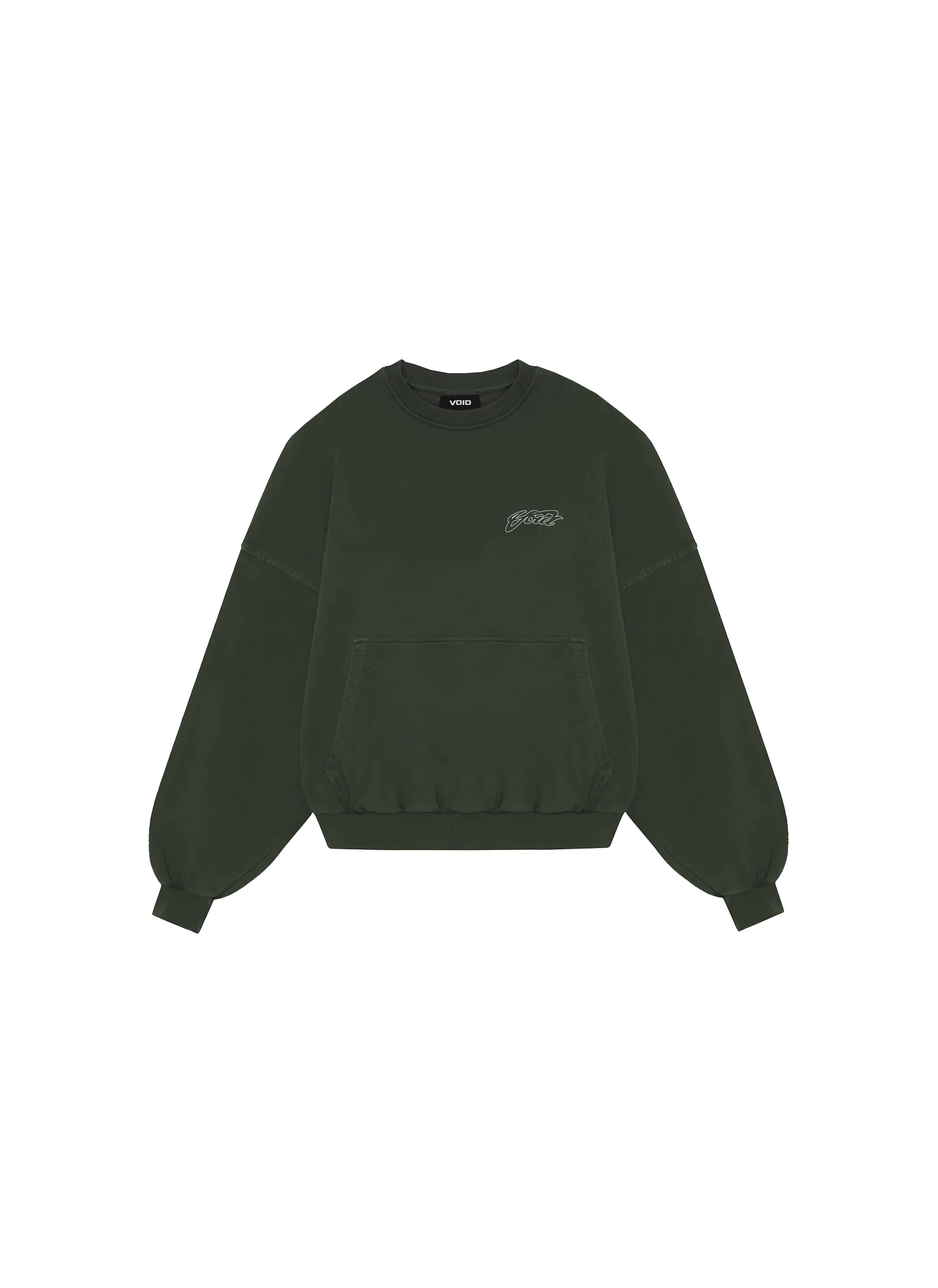 VOID Baskılı Premium Oversize Sweatshirt - Haki