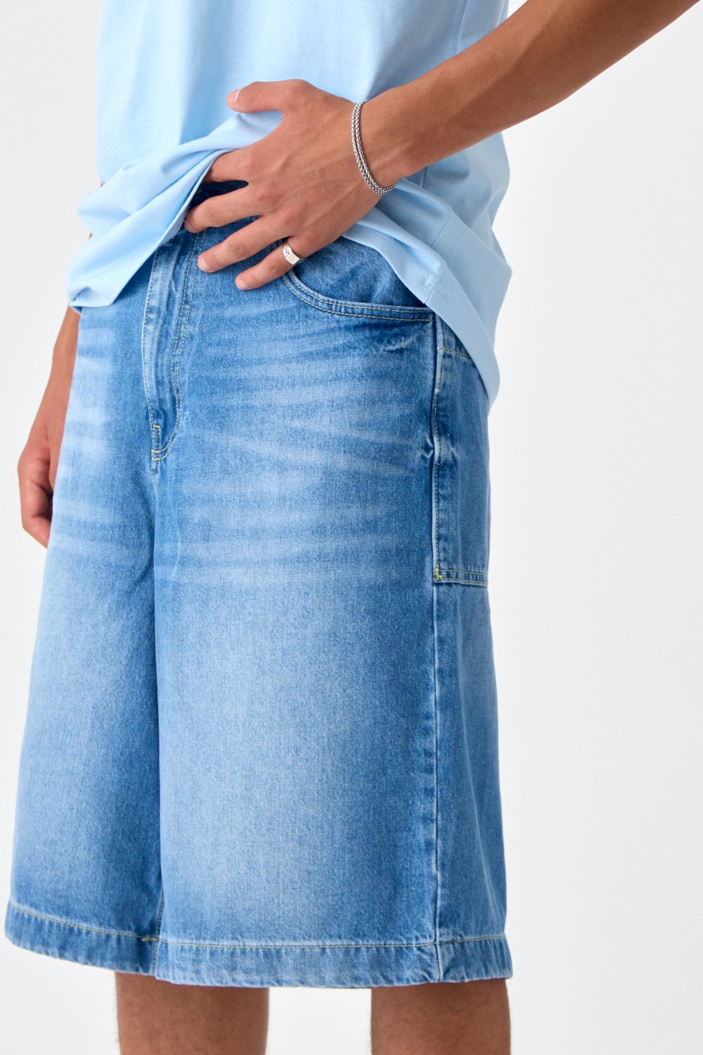 Denim Pocket Detail Premium Bermuda Şort