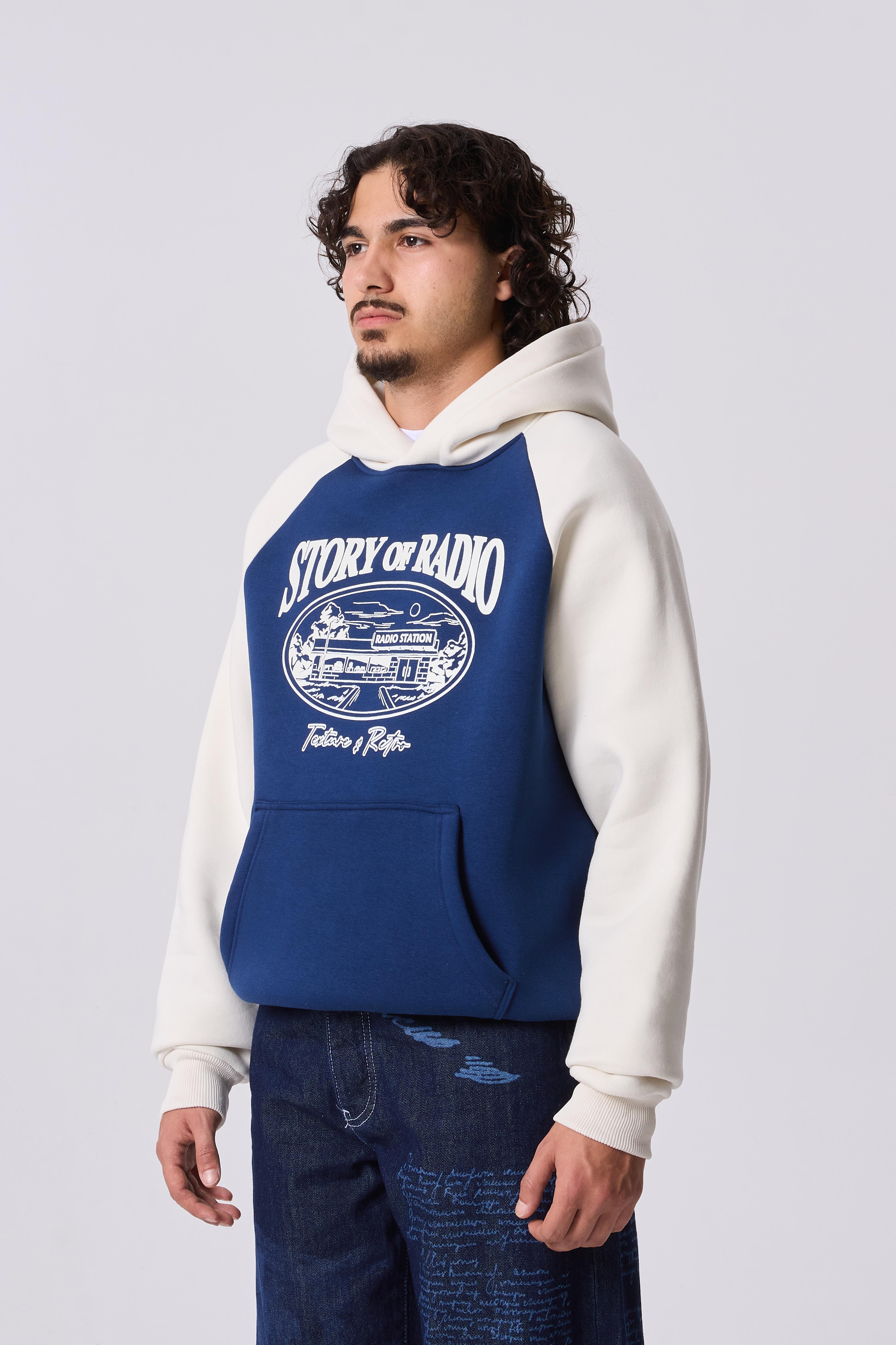 Story of Radio Baskılı Oversize Kapüşonlu Sweatshirt