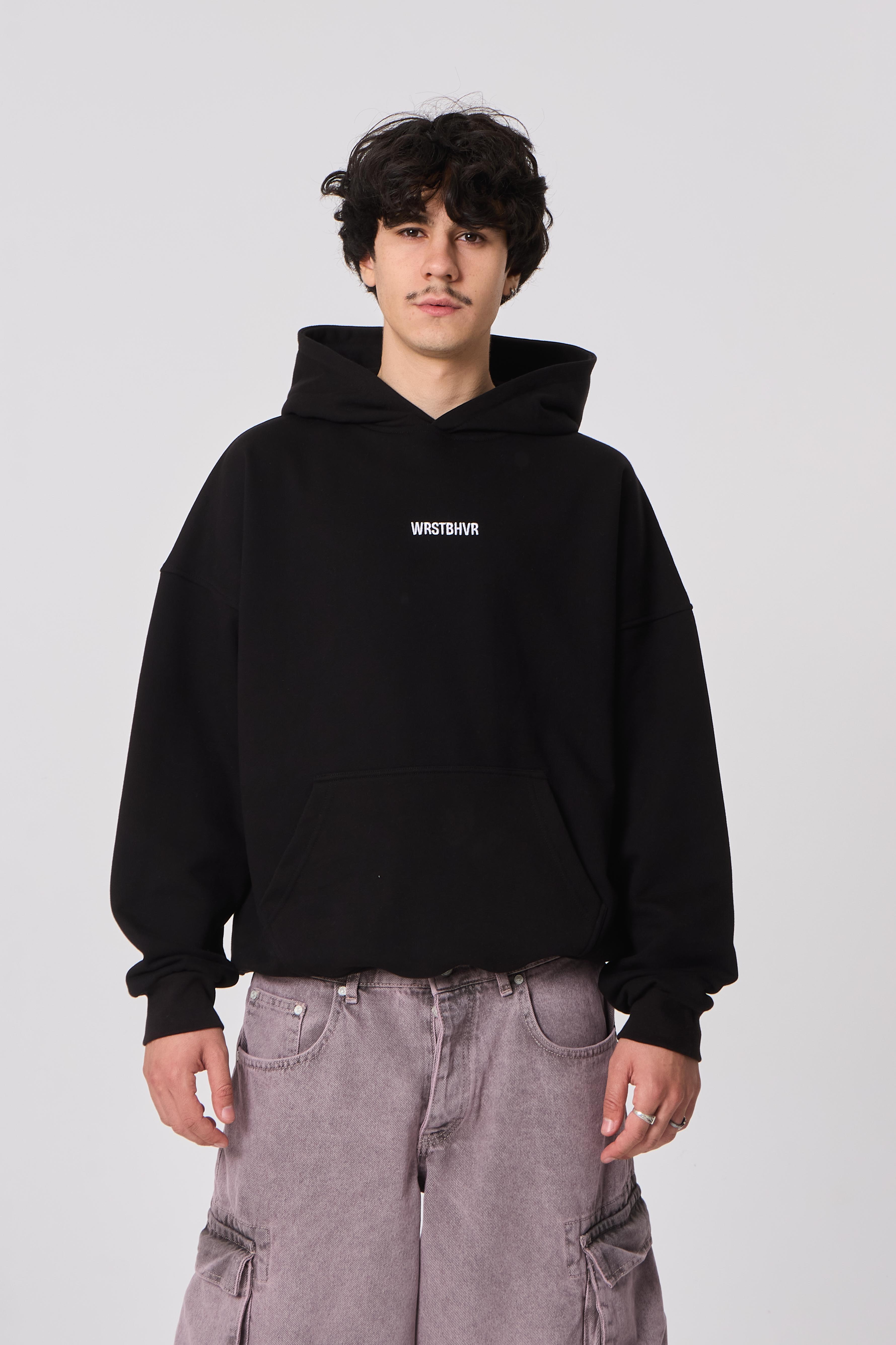 WRSTBHVR Studio Garments Nakışlı Kapüşonlu Oversize Sweatshirt