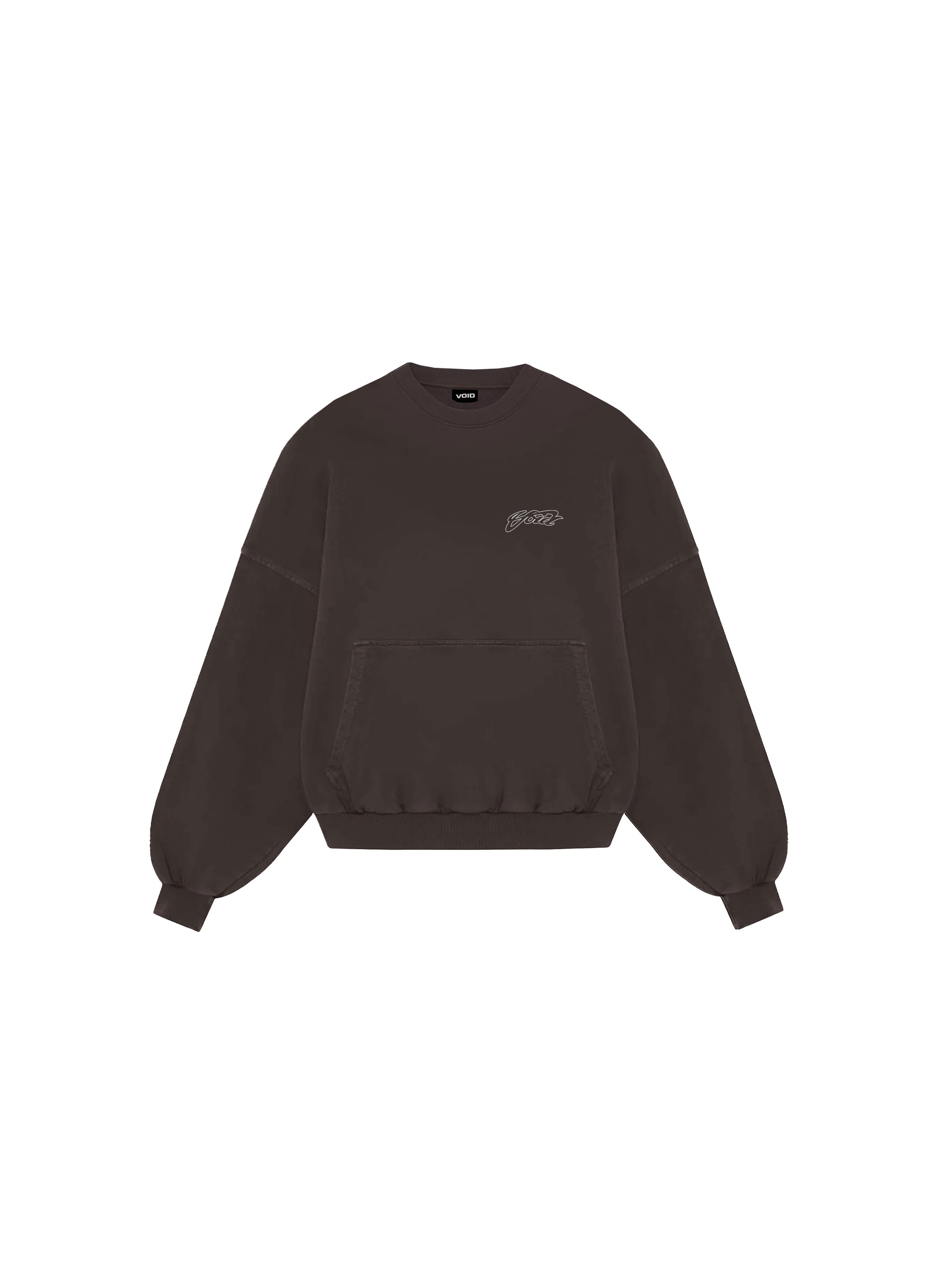 VOID Baskılı Premium Oversize Sweatshirt - Kahverengi