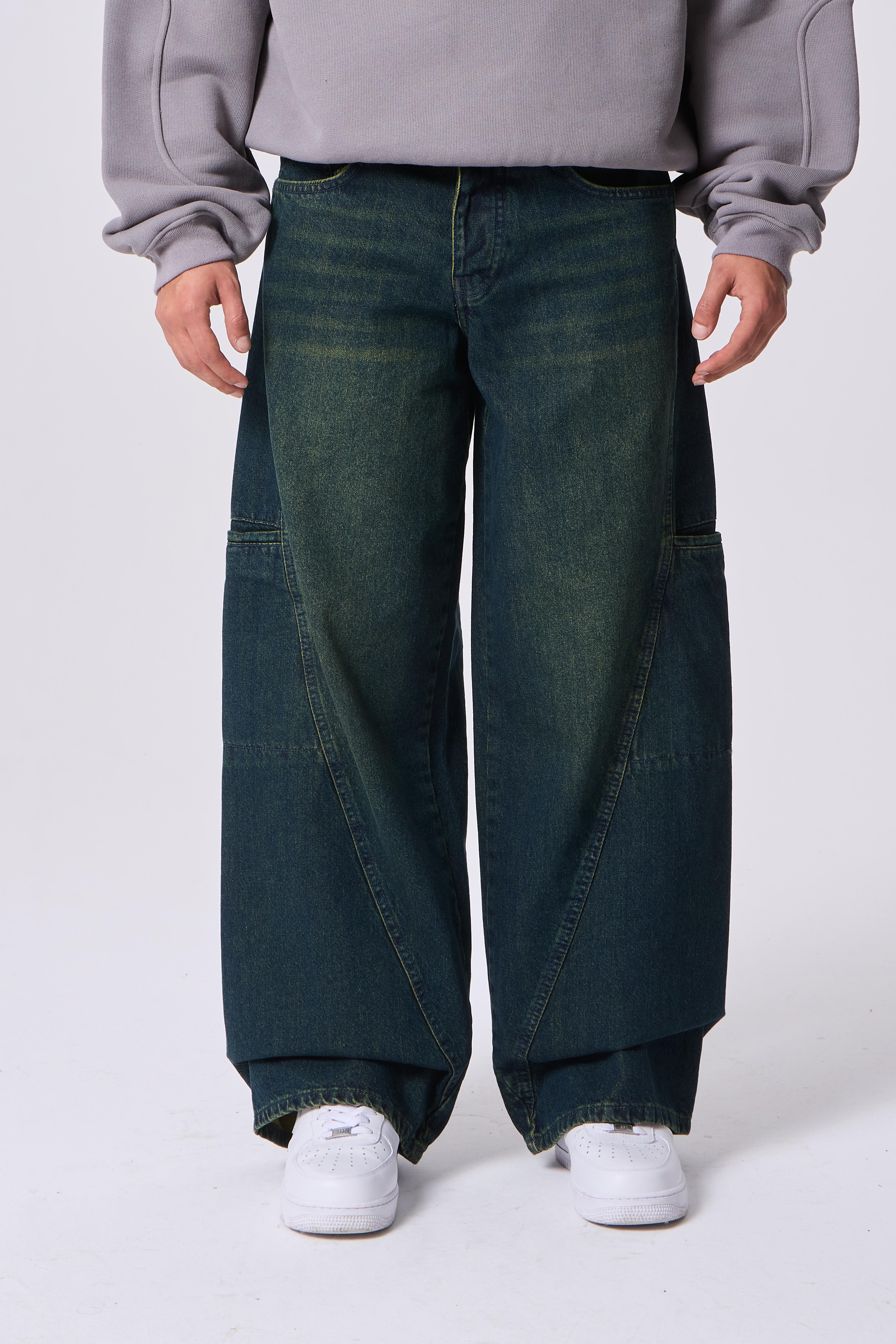 Yan Cep Detaylı Acid Wash Baggy Pantolon