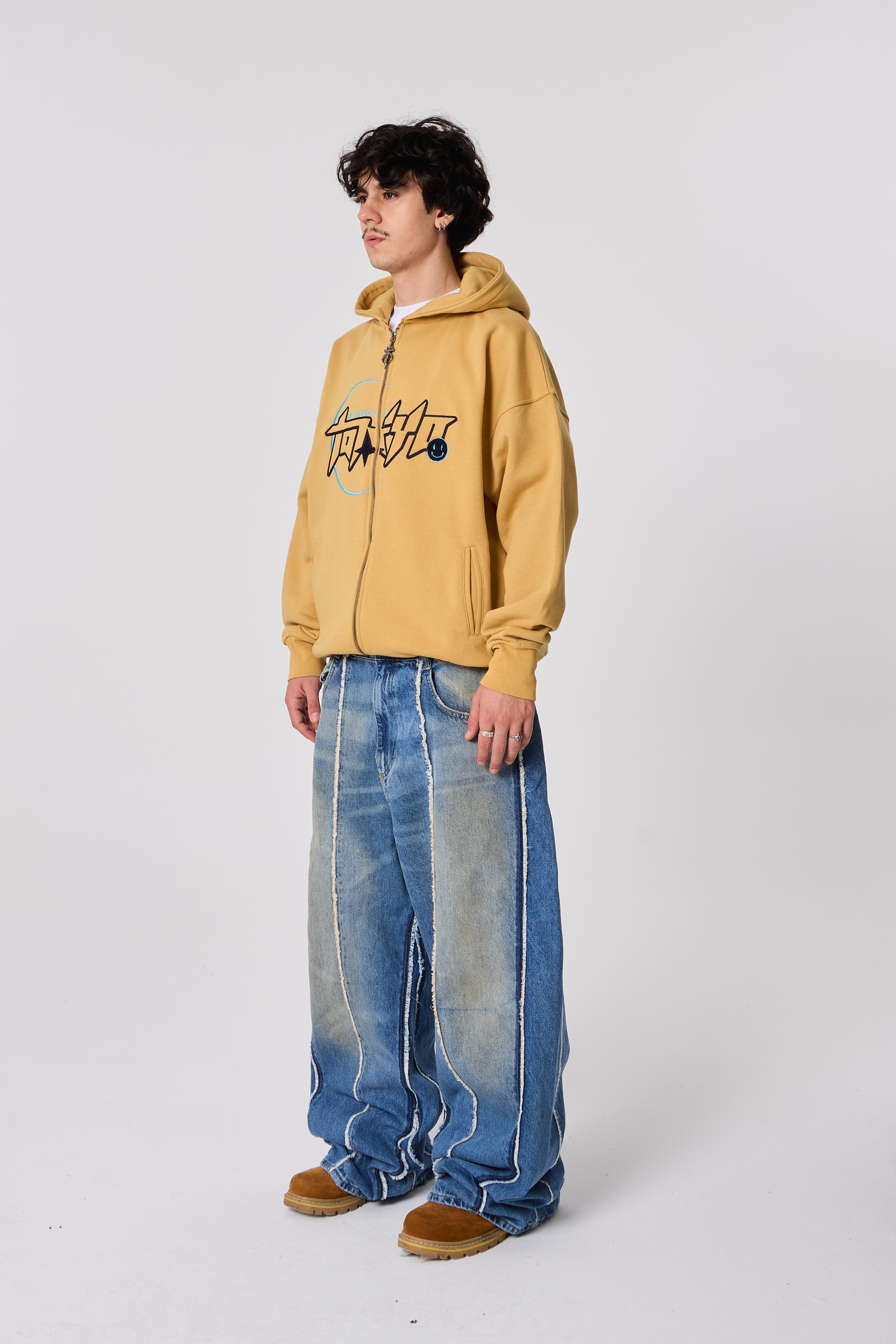 Tokyo Nakışlı Kapüşonlu Oversize Sweatshirt