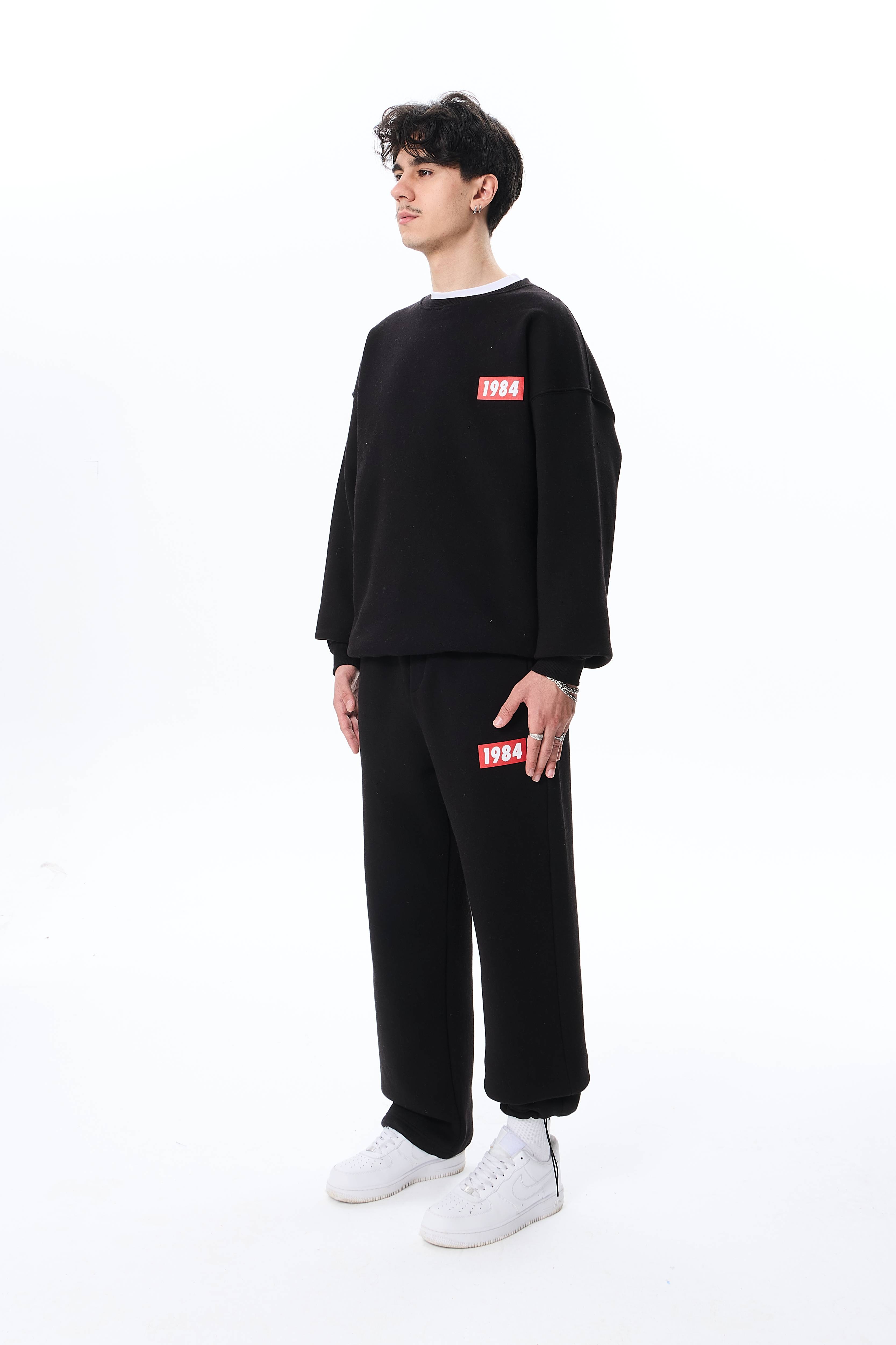 1984 Baskı Detaylı Premium Oversize Sweatshirt