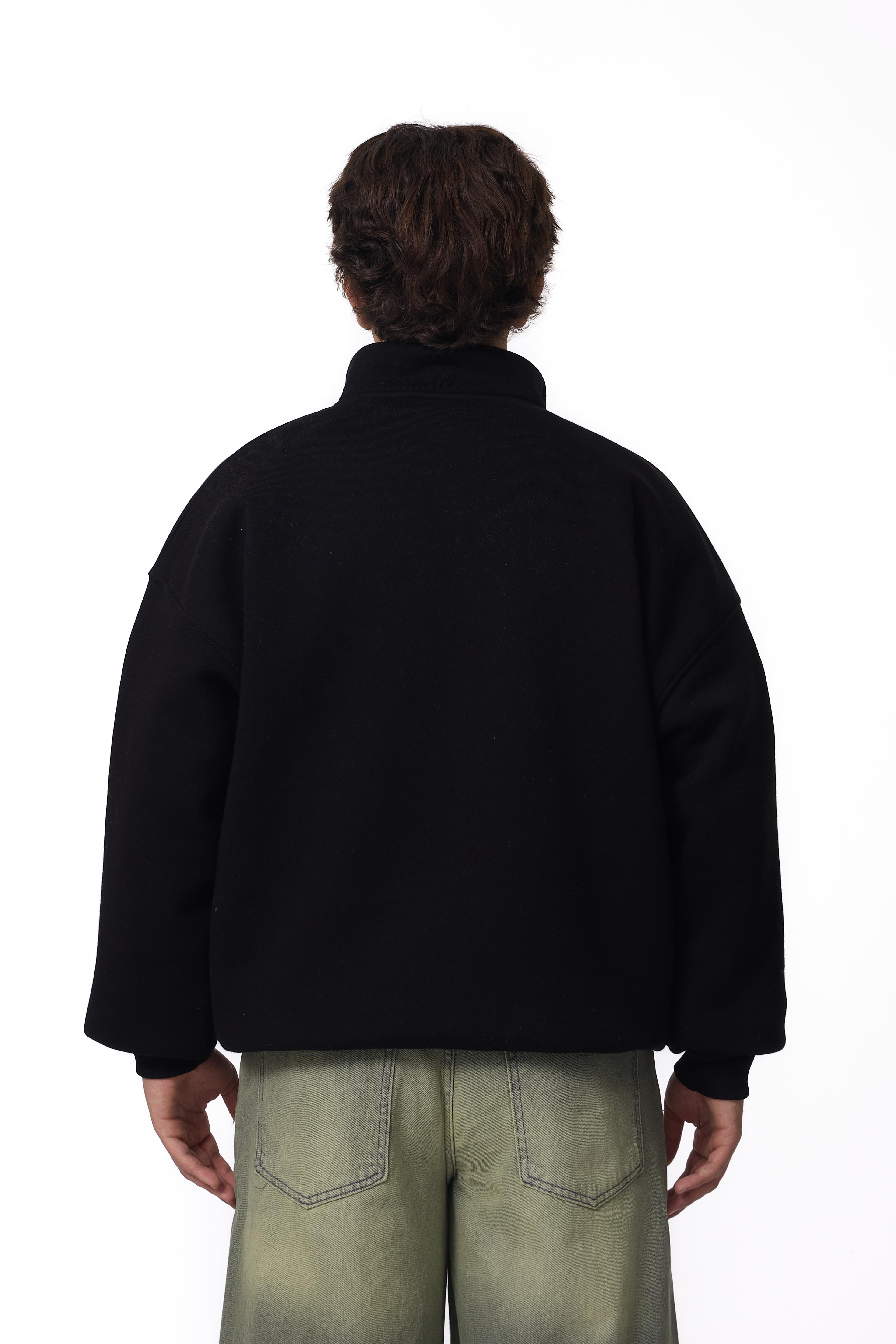 Fermuar Detaylı Basic Half-Zip Oversize Sweatshirt