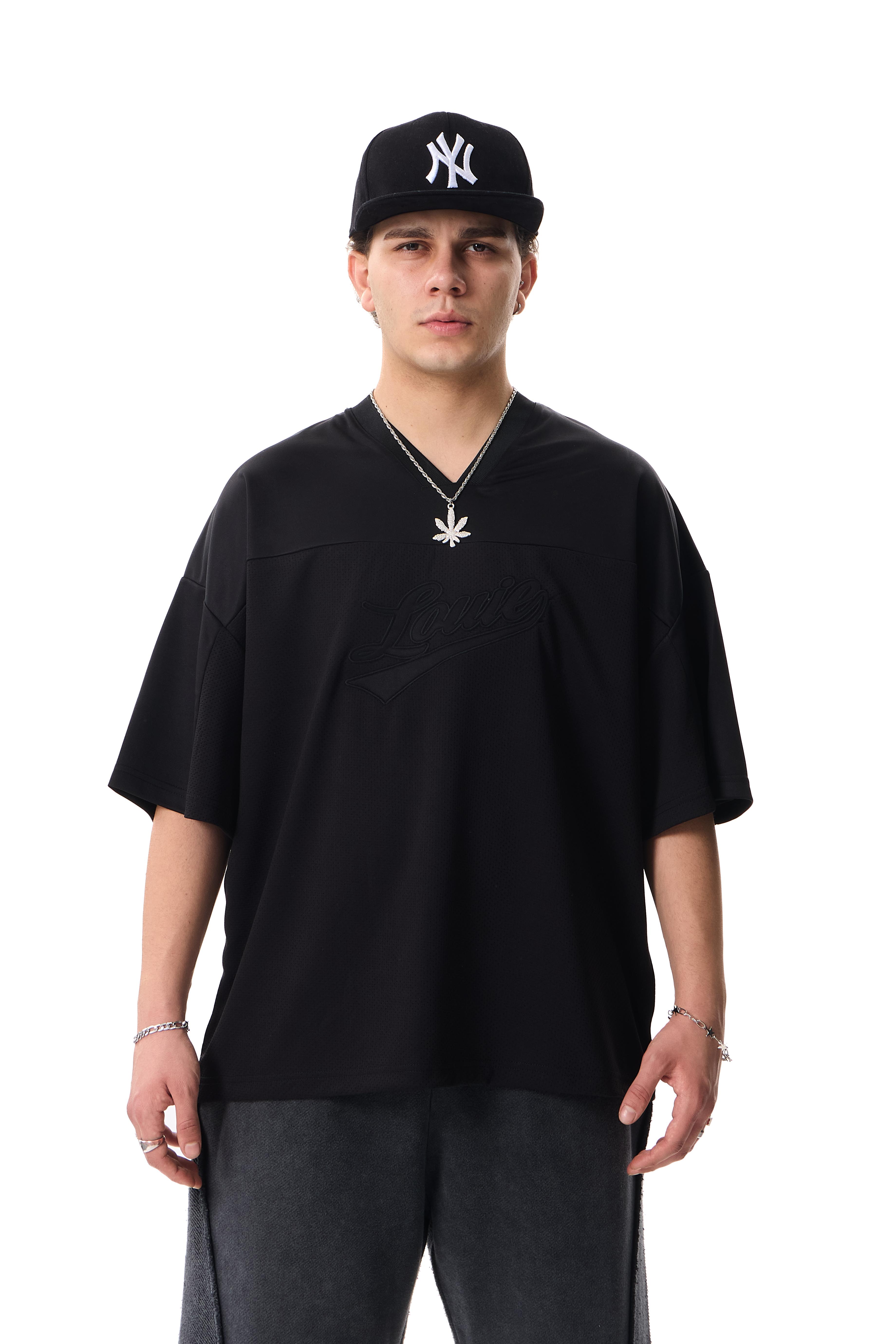 Louie Nakışlı Premium Oversize Athletic Jersey