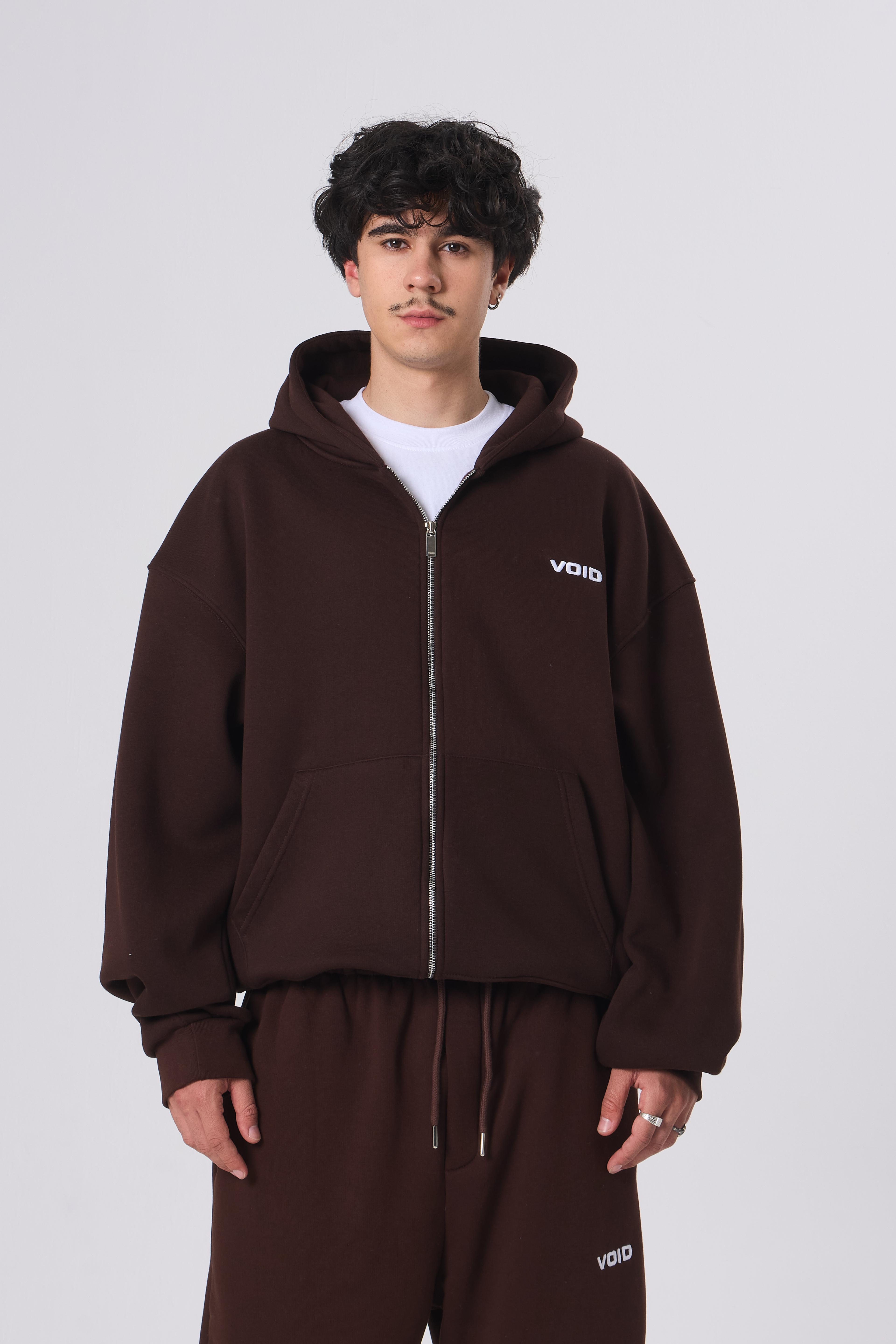 VOID Nakışlı Premium Zip Oversize Hoodie