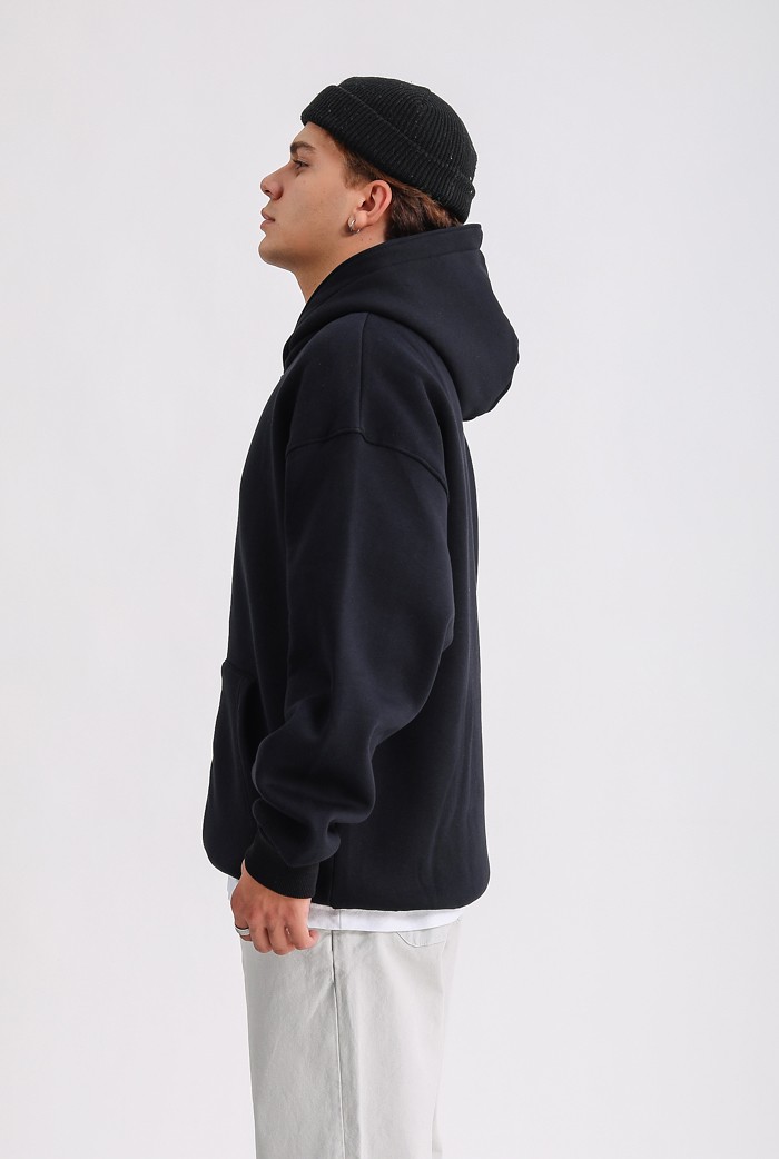 Siyah Premium Oversize Zip Hoodie