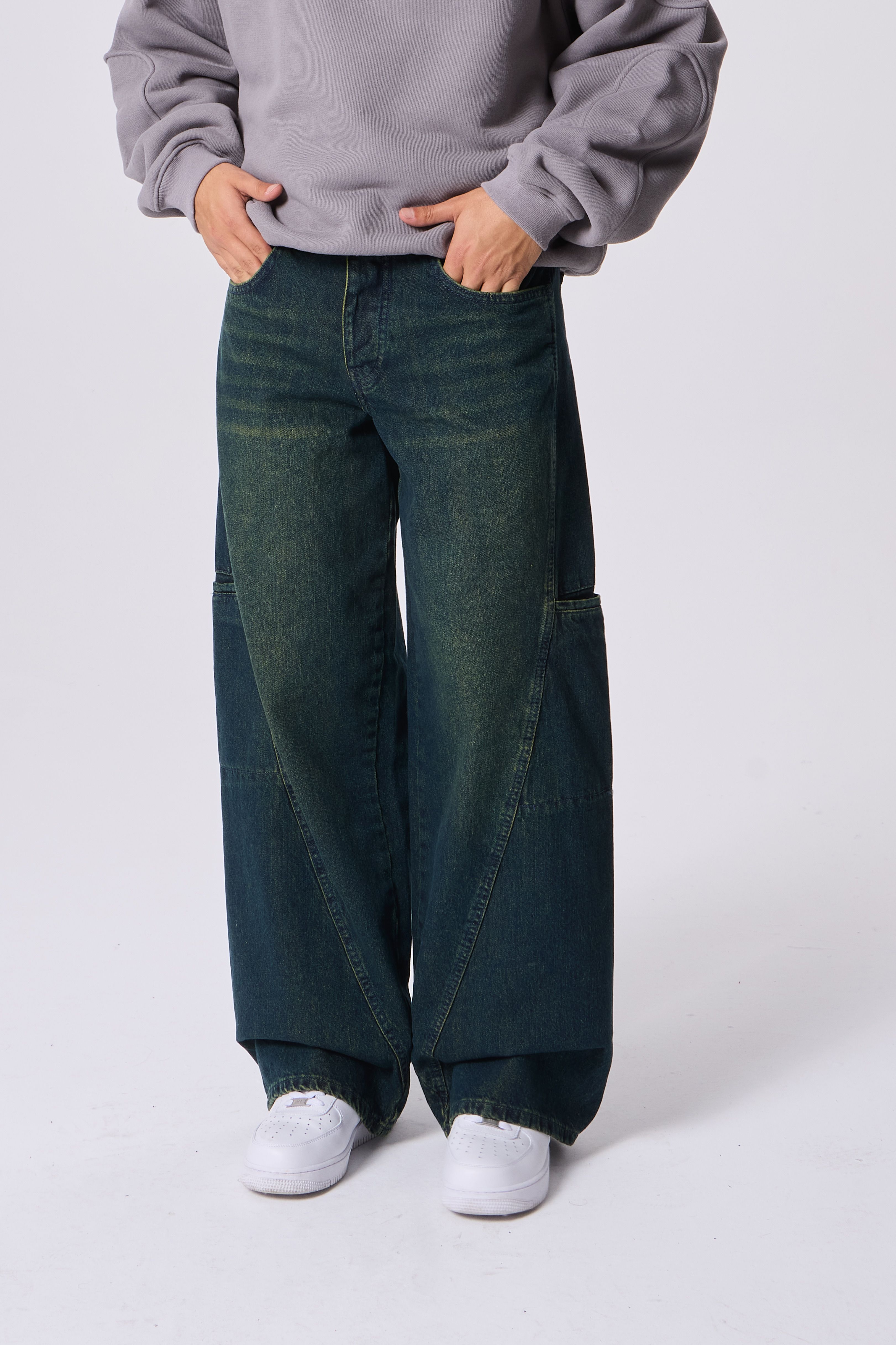 Yan Cep Detaylı Acid Wash Baggy Pantolon