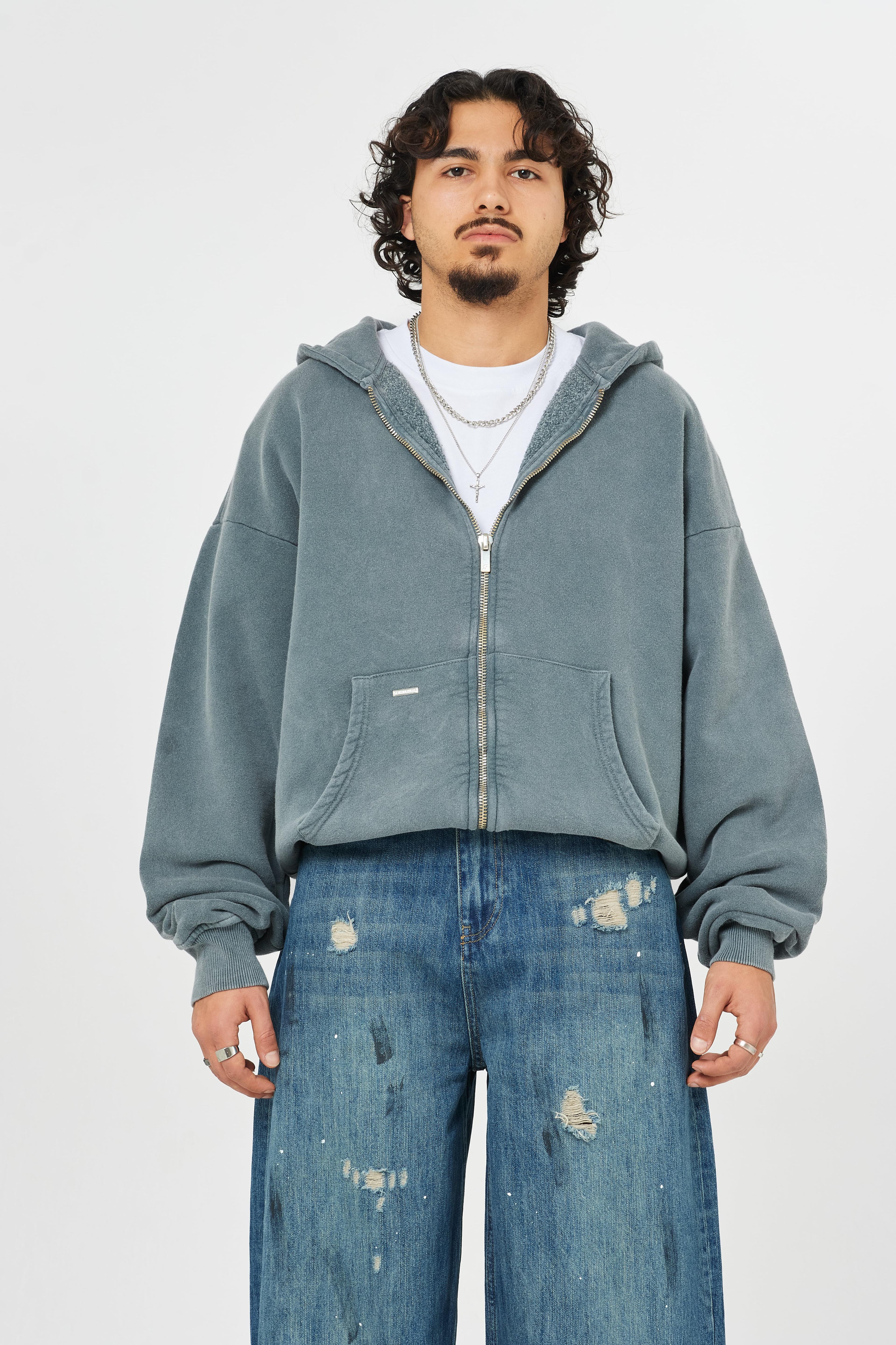 Metal Toka Detaylı Oversize Kapüşonlu Sweatshirt