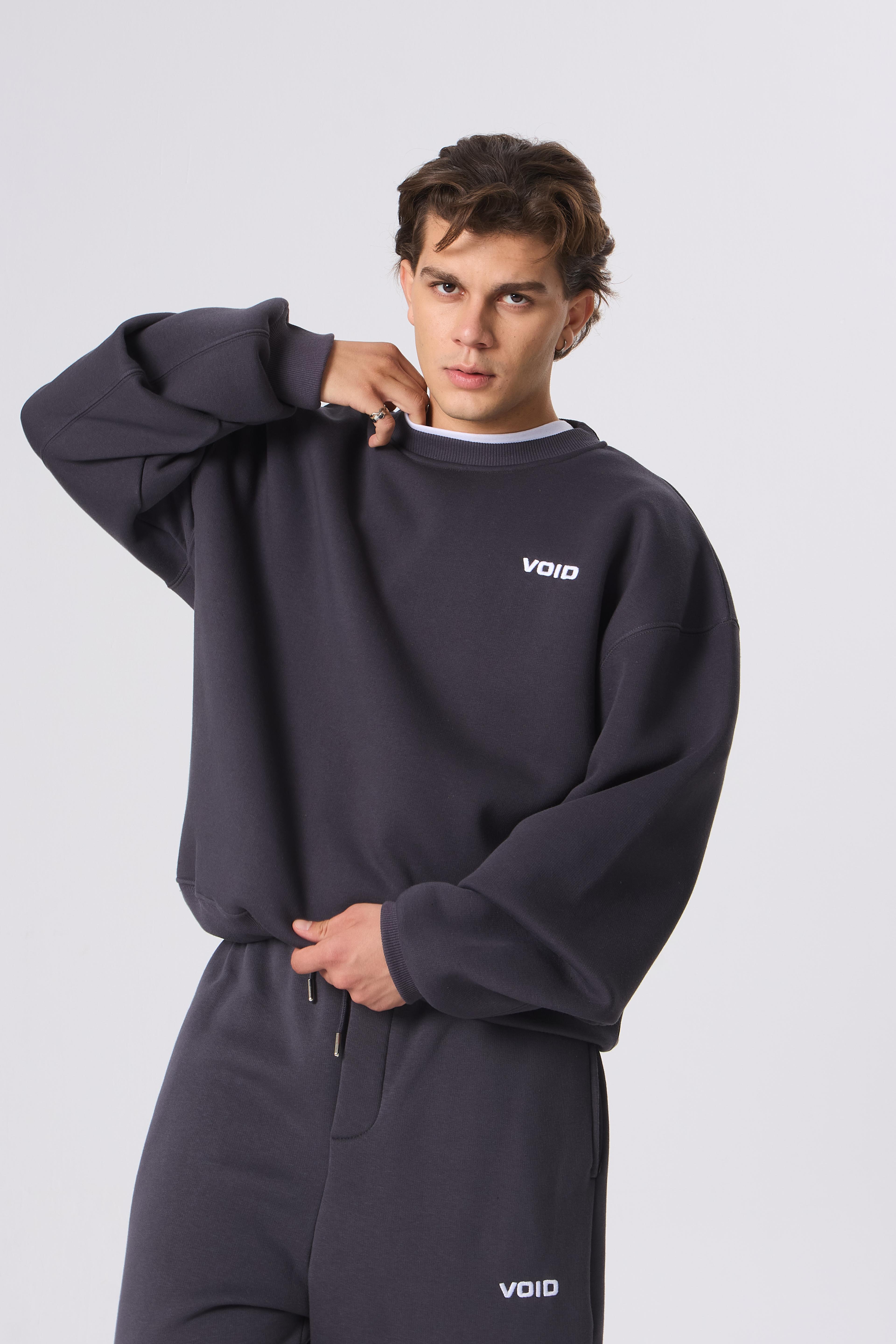 VOID Nakışlı Premium Oversize Sweatshirt