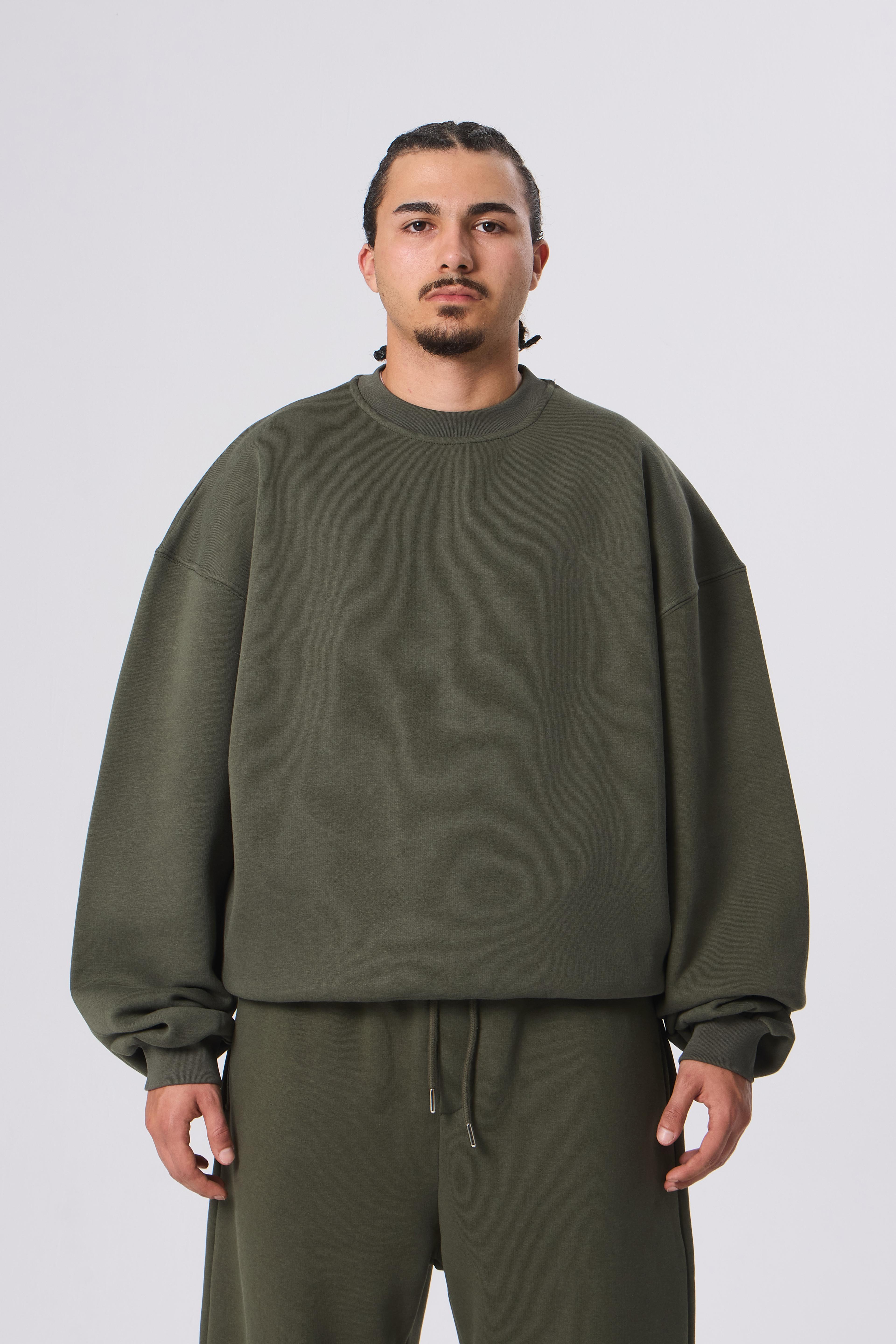 VOID Basic Premium Oversize Sweatshirt - Haki