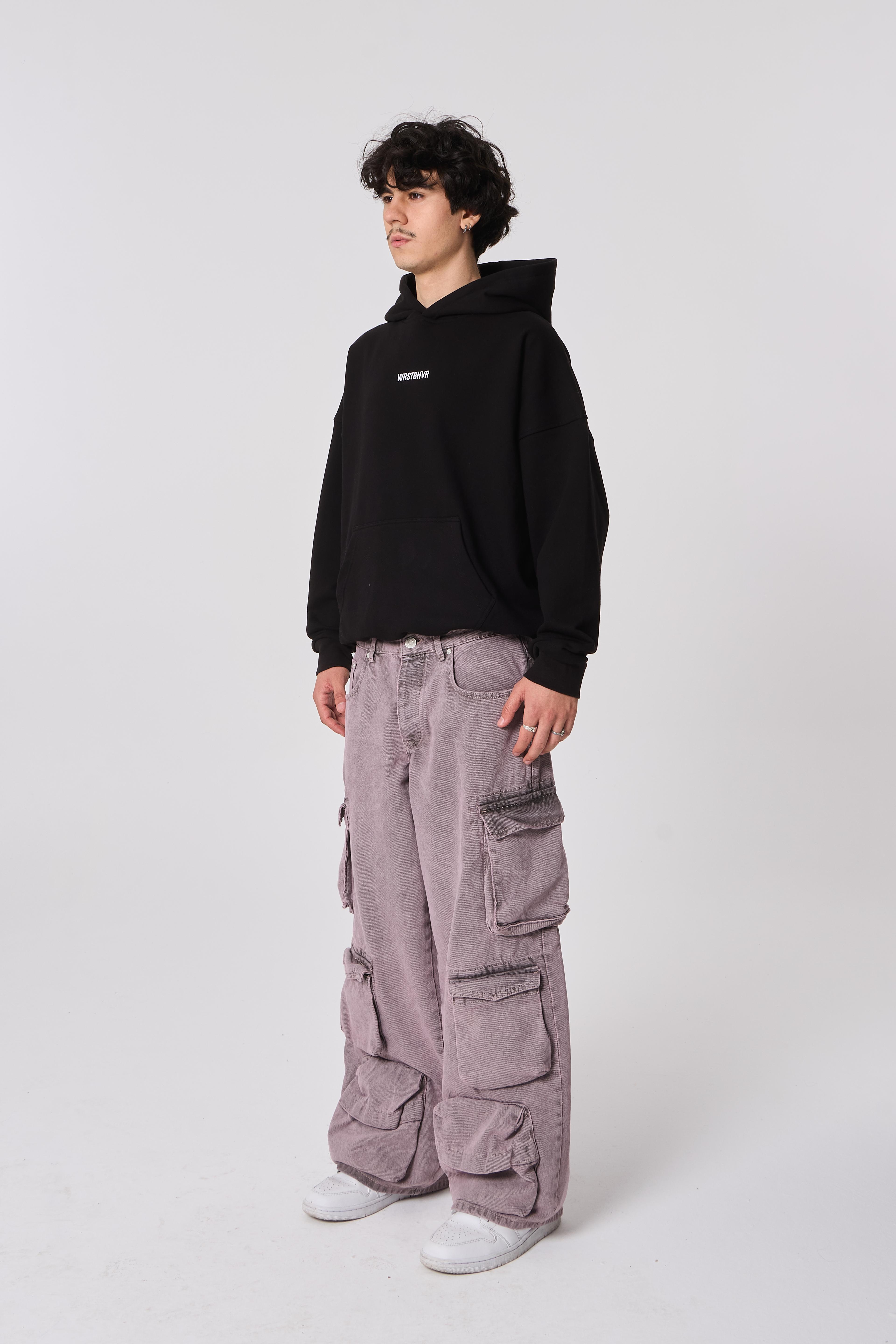 WRSTBHVR Studio Garments Nakışlı Kapüşonlu Oversize Sweatshirt