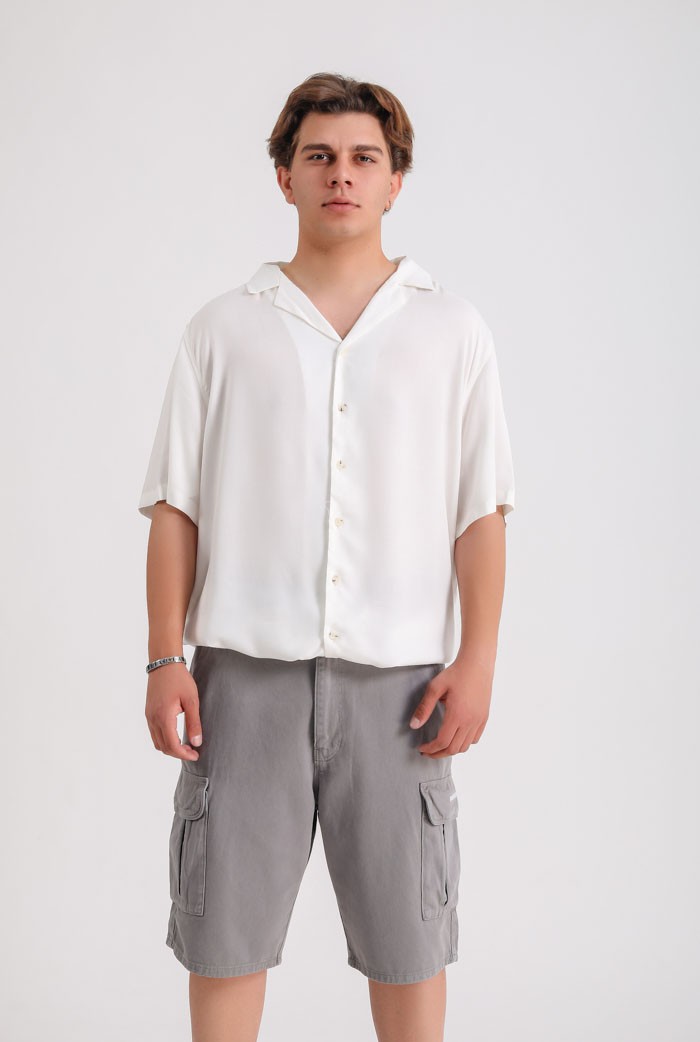 Basic Premium Oversize Gömlek - Beyaz