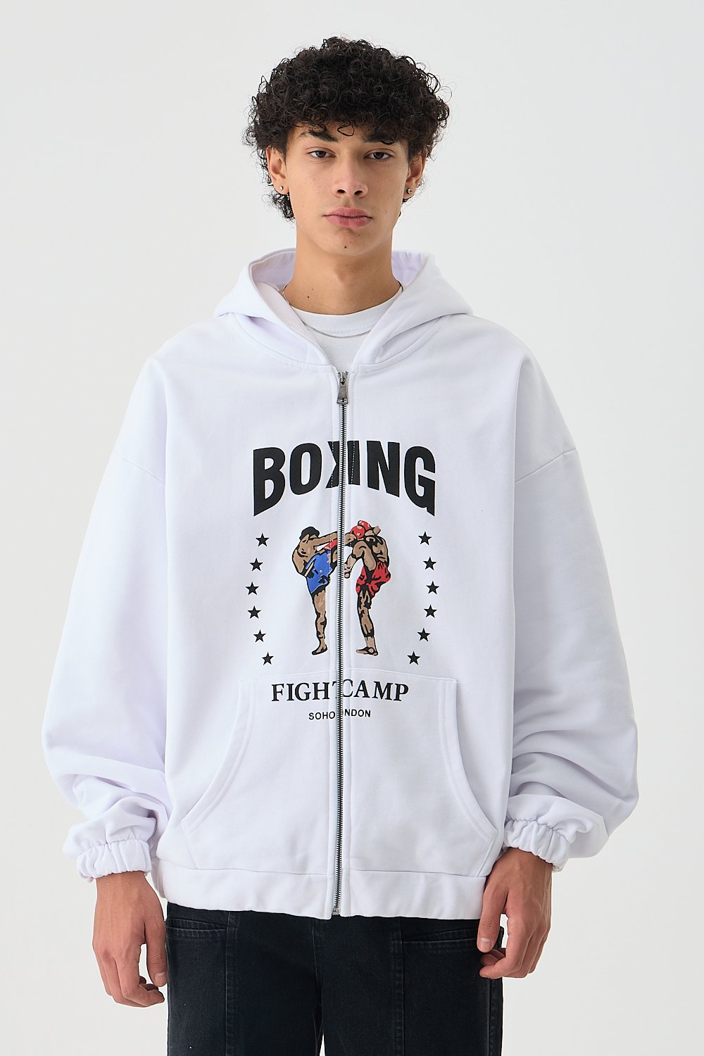 The Boxing Beyaz Zip Hoodie