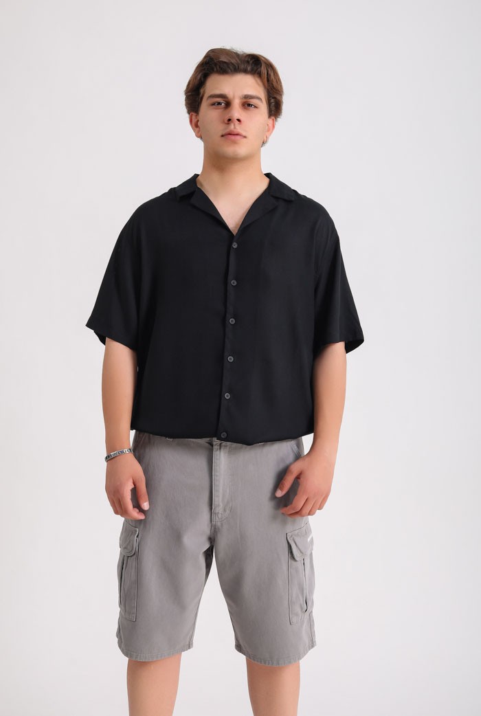 Basic Premium Oversize Gömlek - Siyah