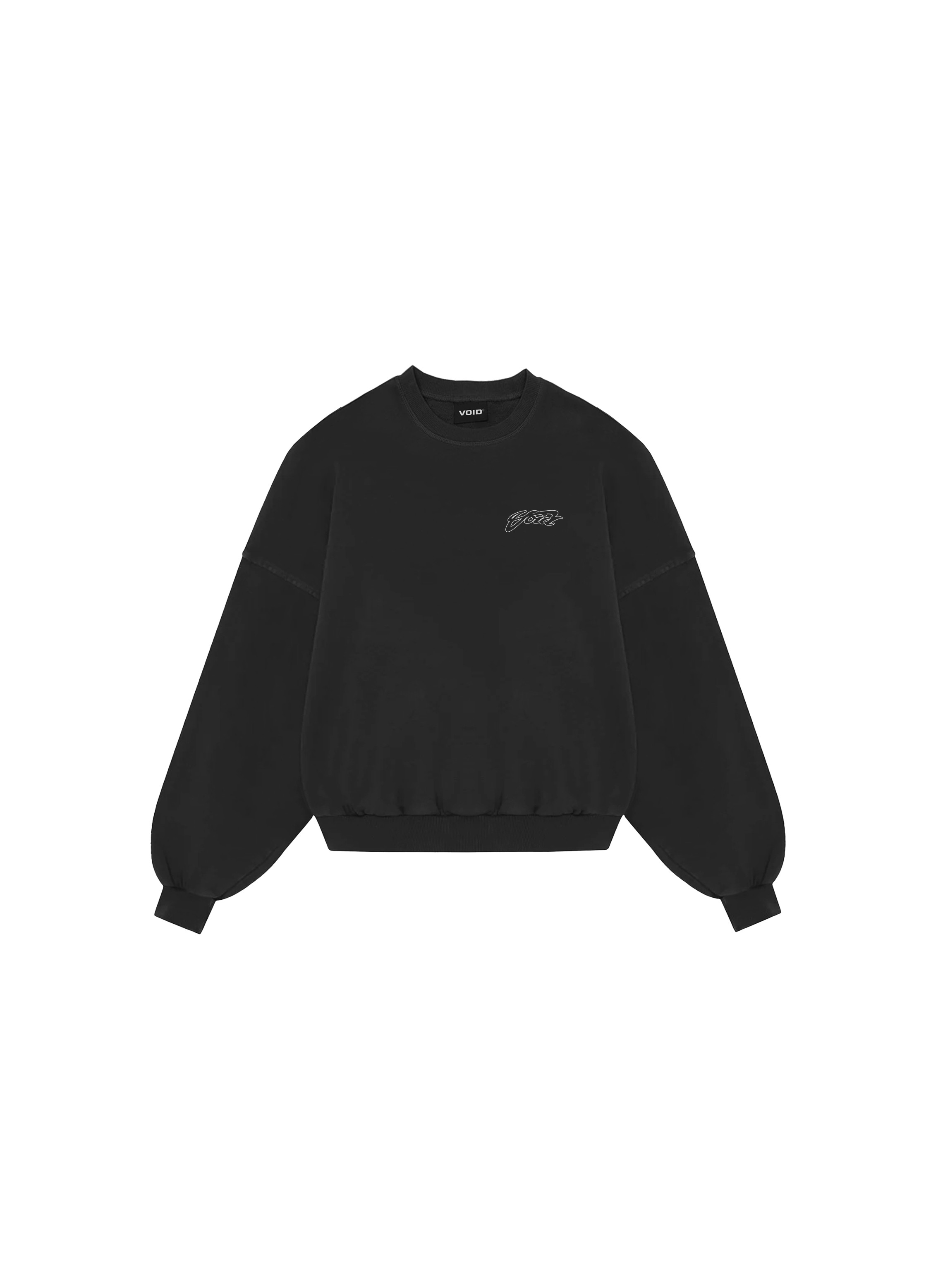 VOID Baskılı Premium Oversize Sweatshirt - Siyah