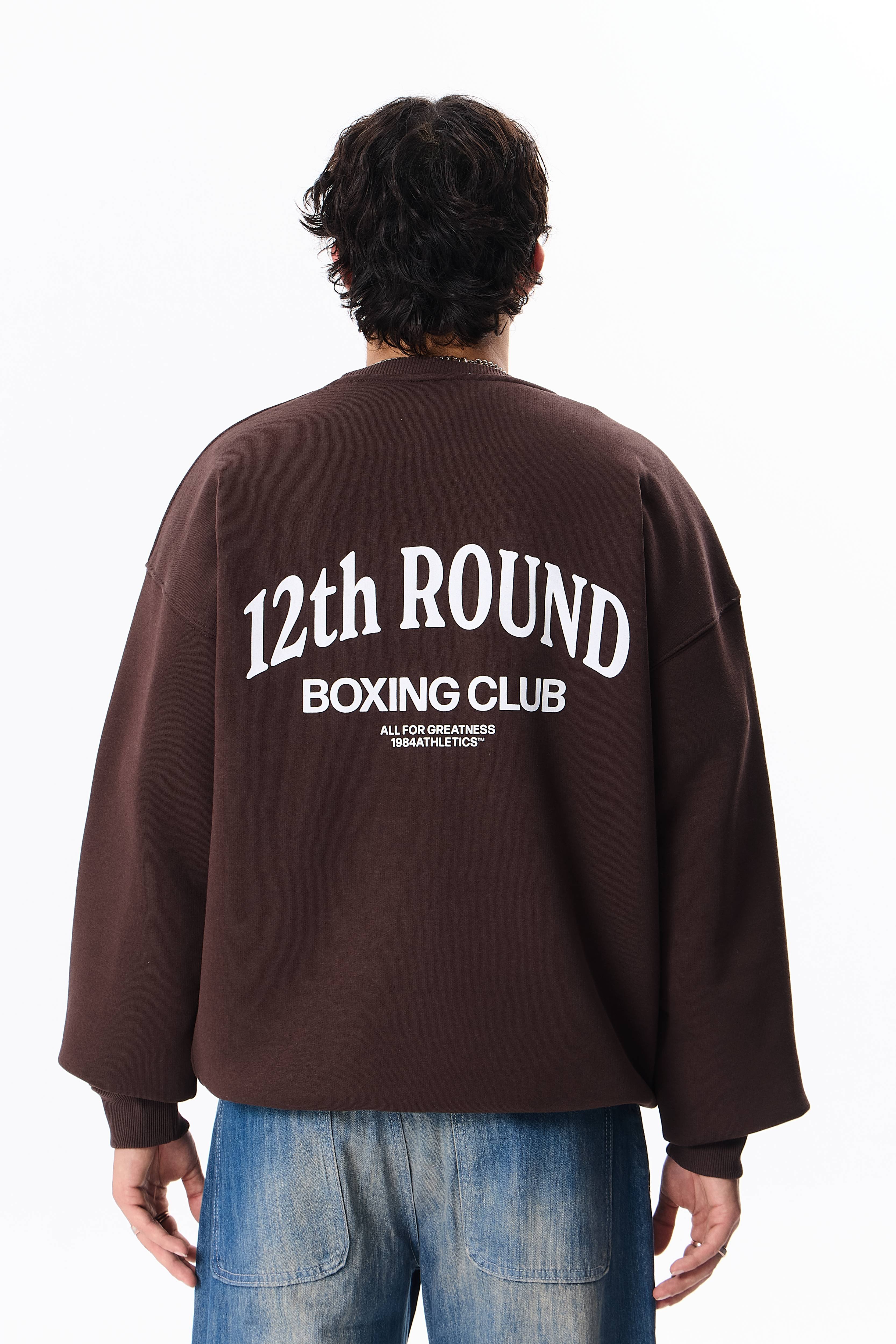 Boxing Club Baskılı Premium Oversize Sweatshirt