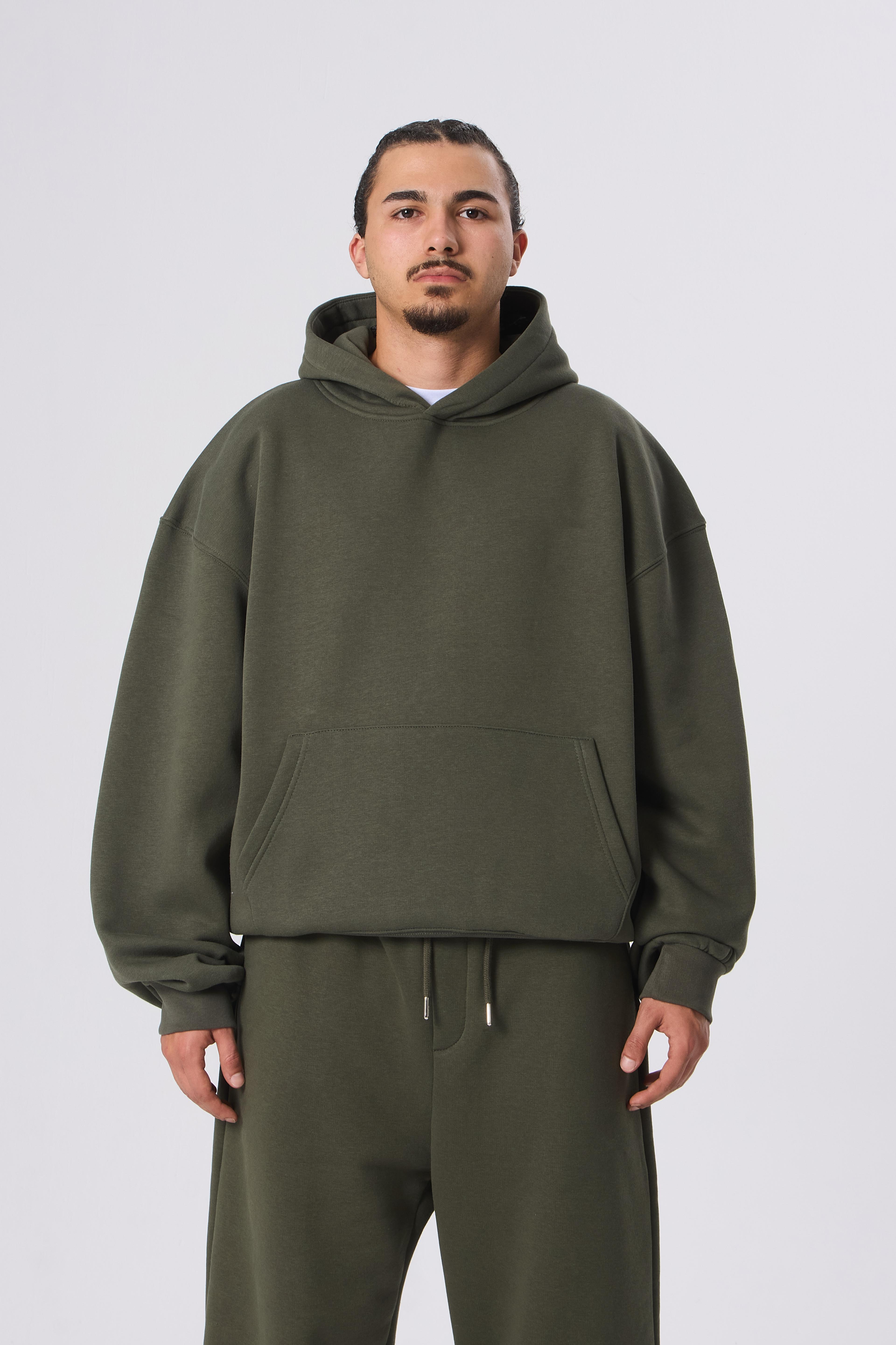 VOID Basic Premium Oversize Hoodie - Haki