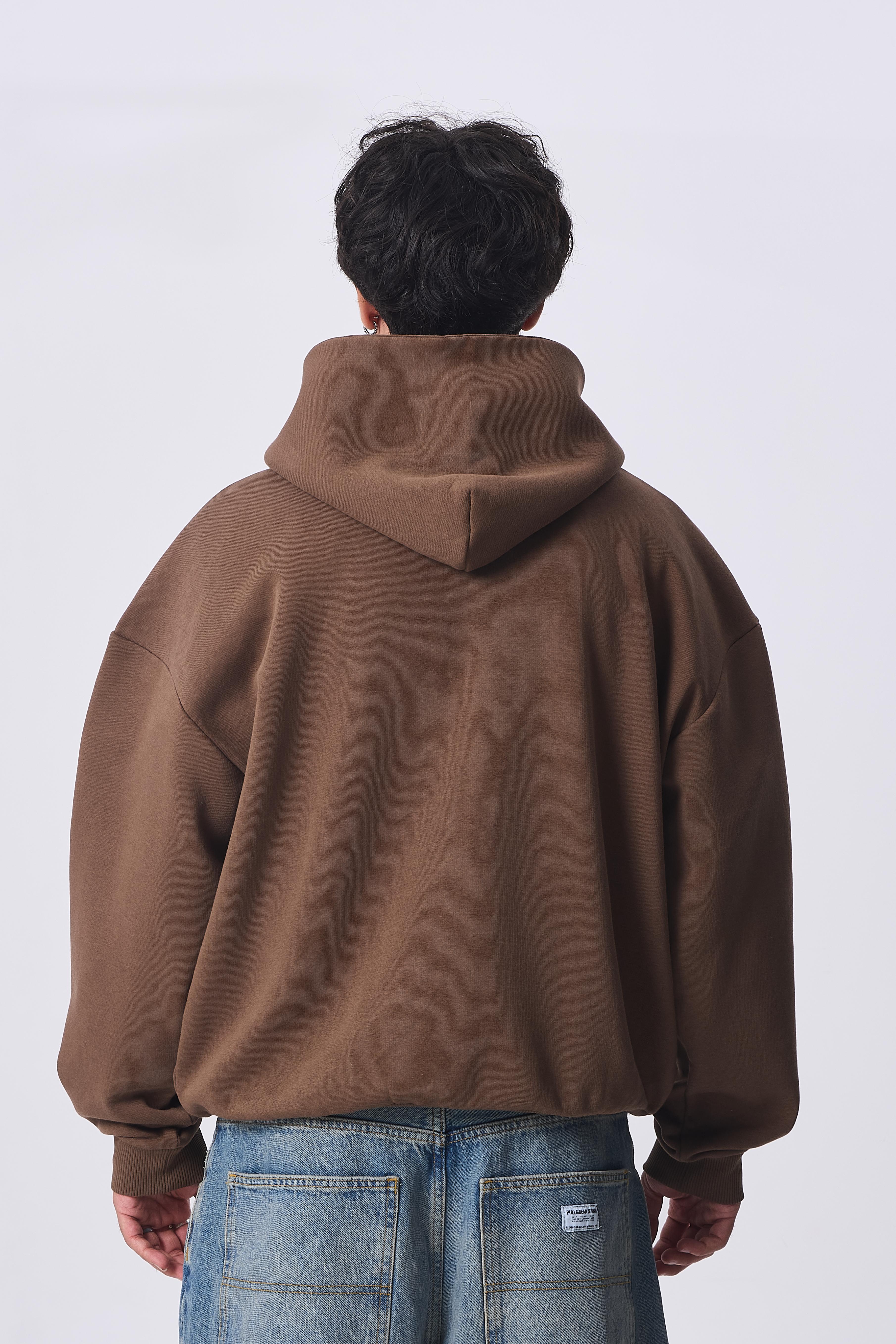 RVW Nakış Detaylı Full-Zip Oversize Kapüşonlu Sweatshirt