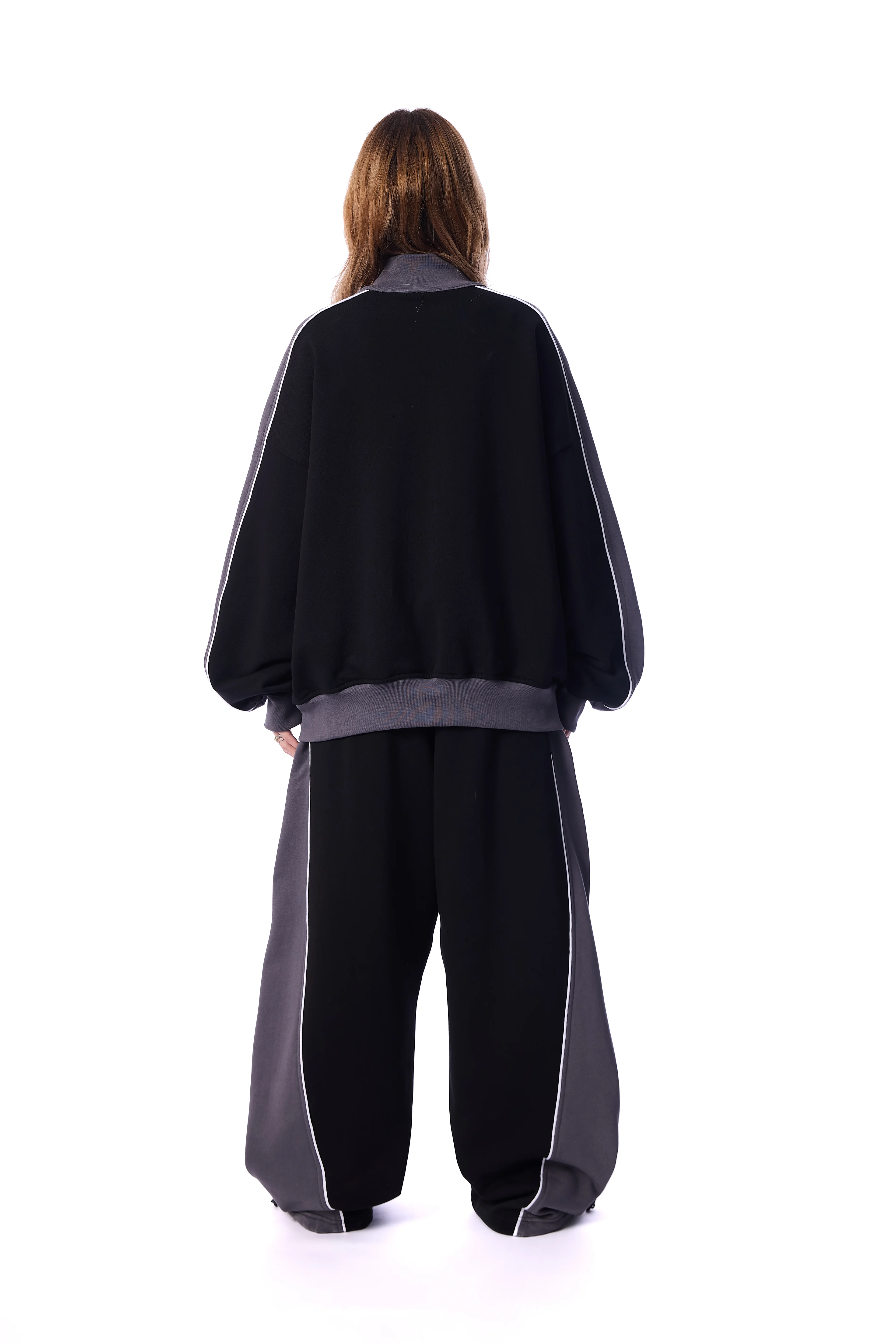 VOID Emblem Nakışlı Blok Renkli Premium Diagonal Baggy Eşofman