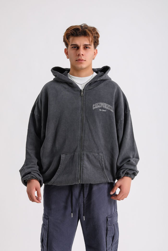 California Washed Premium Zip Oversize Hoodie