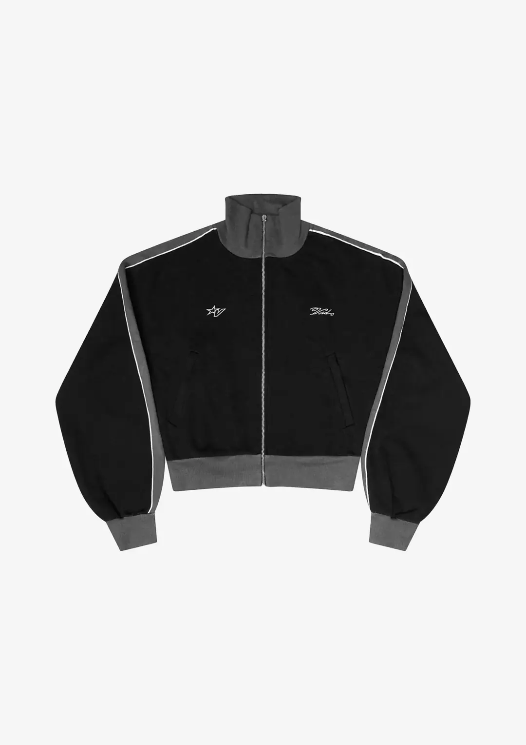 VOID Emblem Nakışlı Blok Renkli Premium Diagonal Oversize Zip