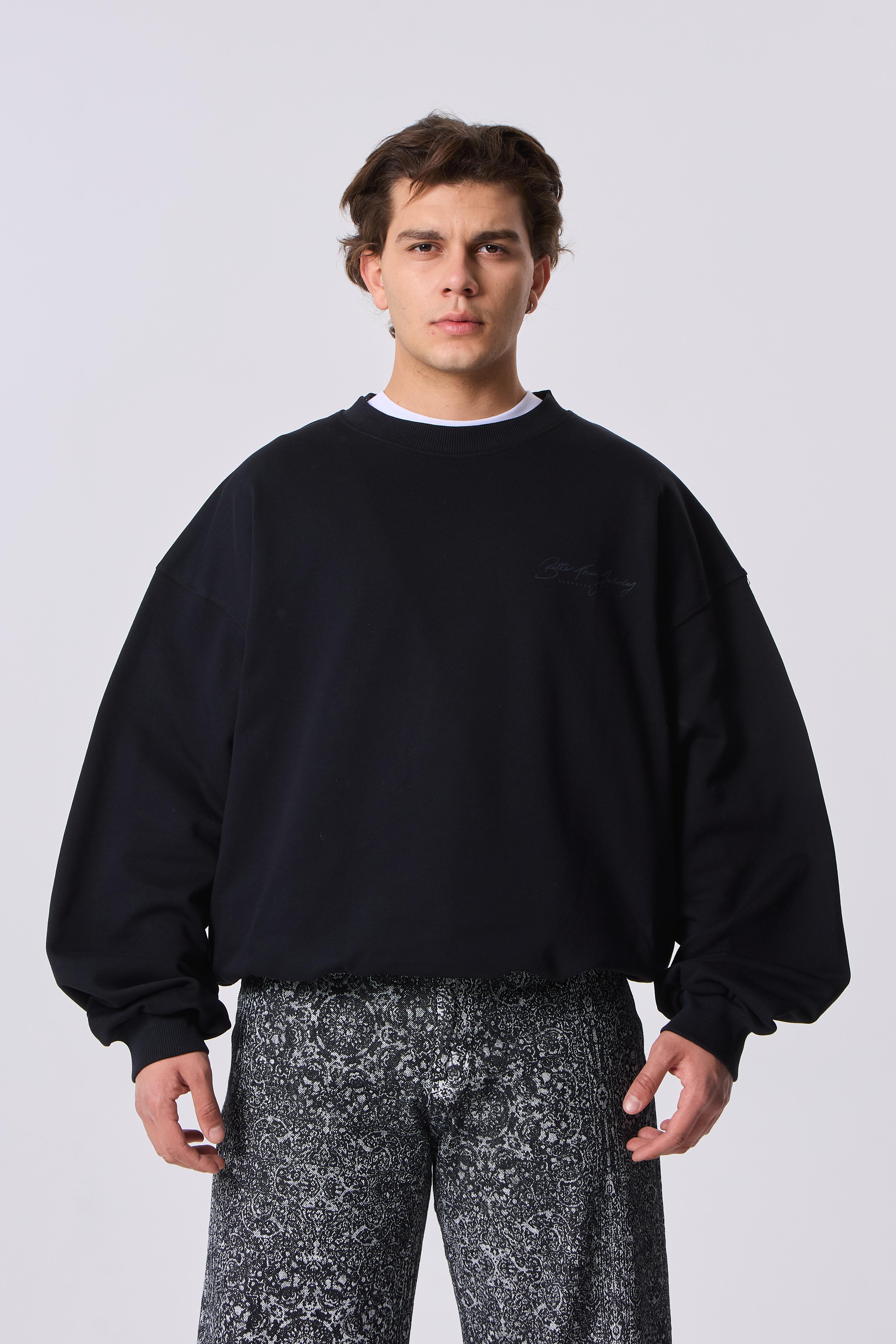 VNQSH Baskılı Premium Sweatshirt - Siyah