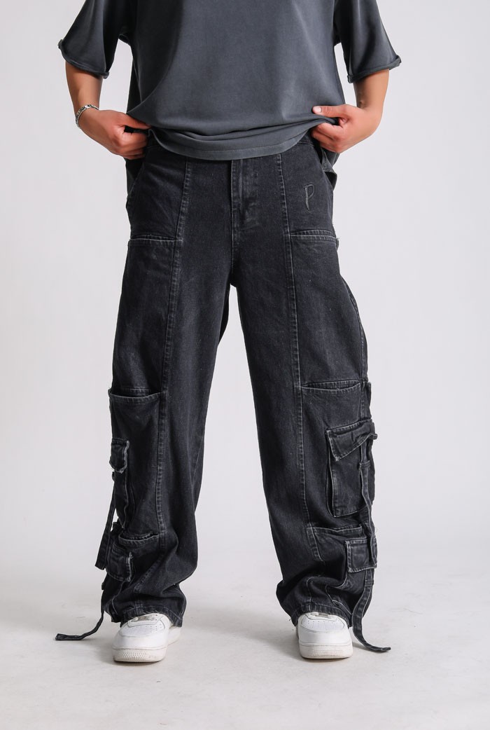P Premium Ekstra Baggy Pantolon - Siyah