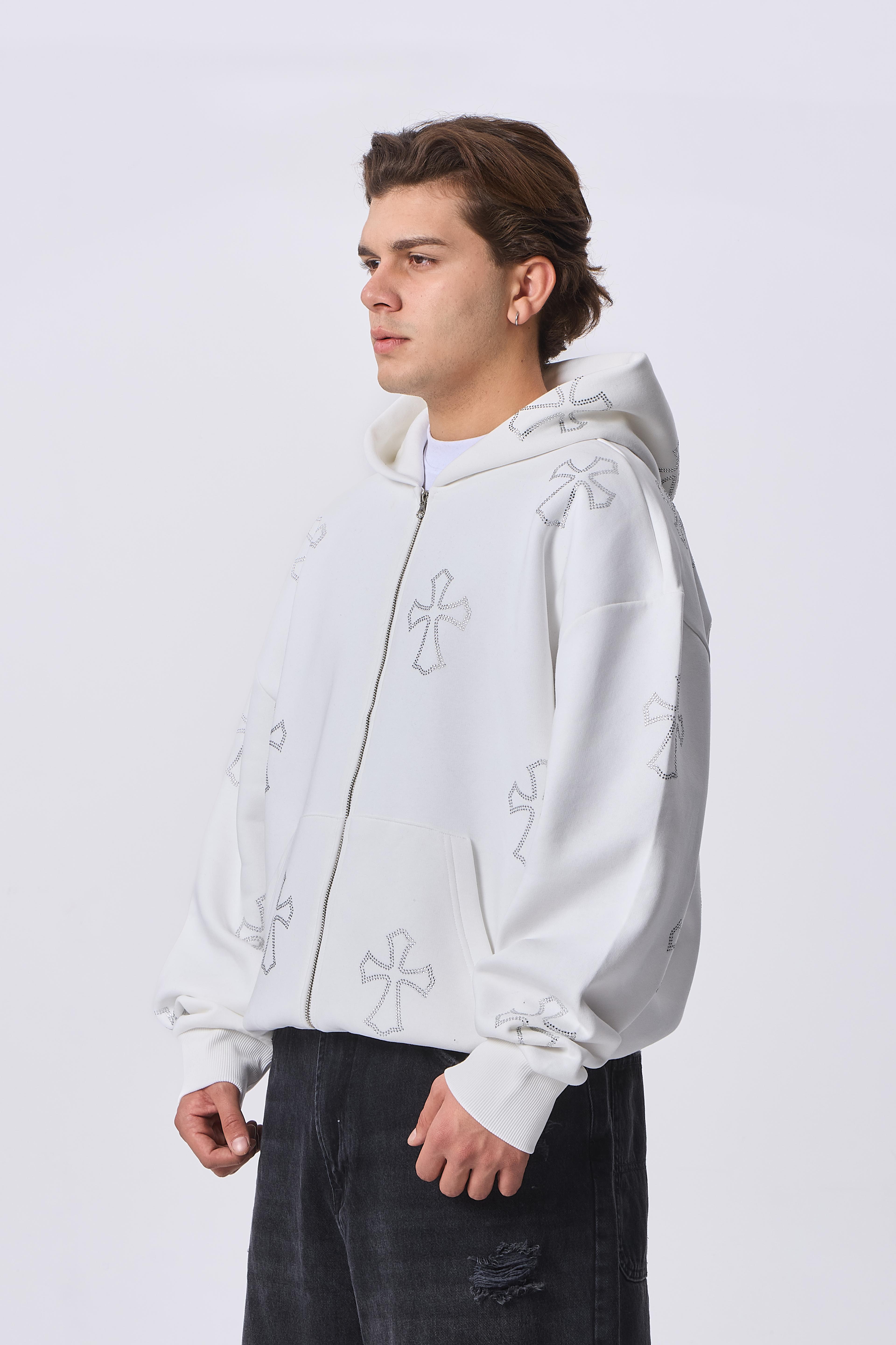 Crosses † Premium Full-Zip Kapüşonlu Sweatshirt