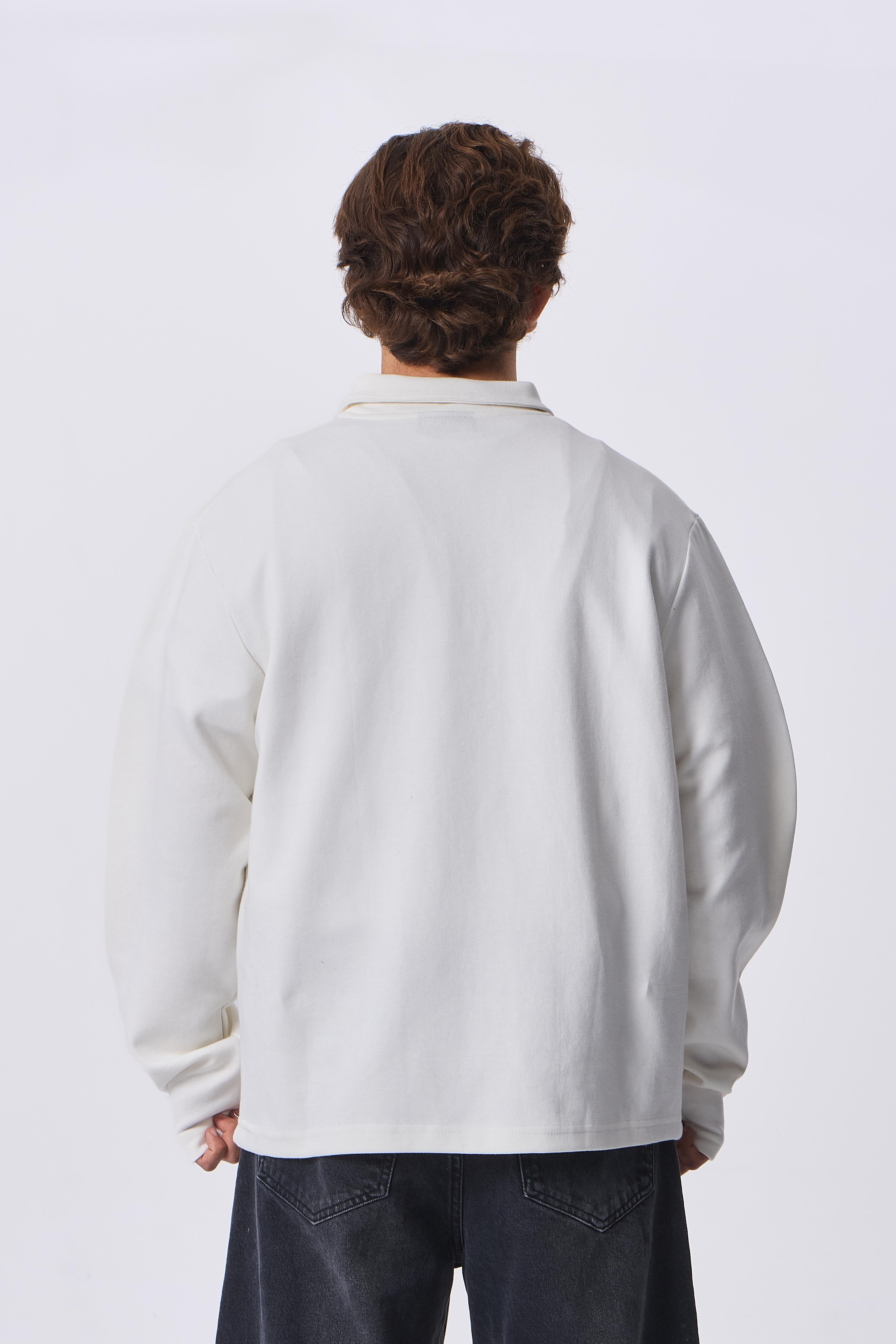 Half-Zip Basic Polo Yaka Sweatshirt