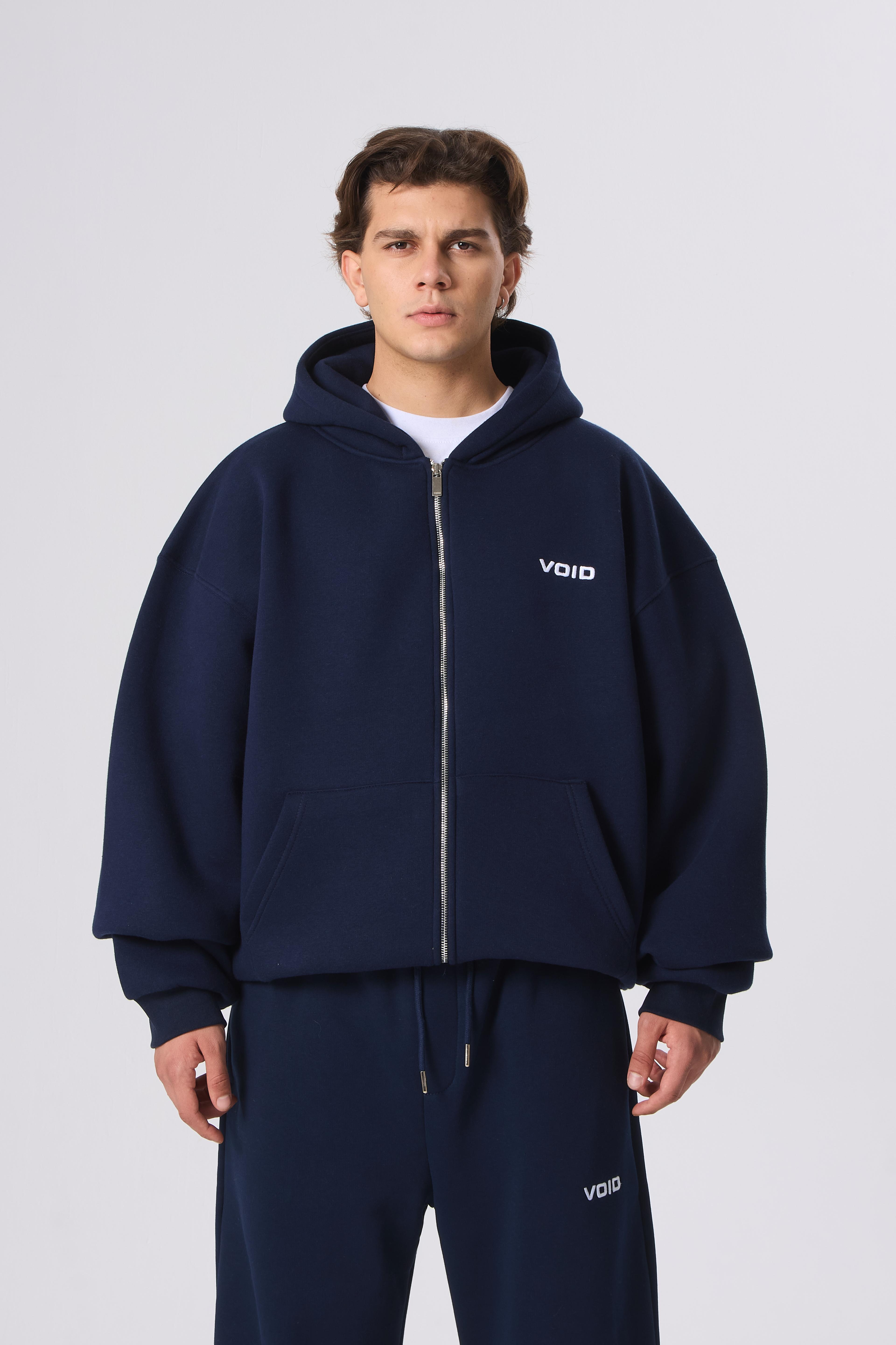 VOID Nakışlı Premium Zip Oversize Hoodie