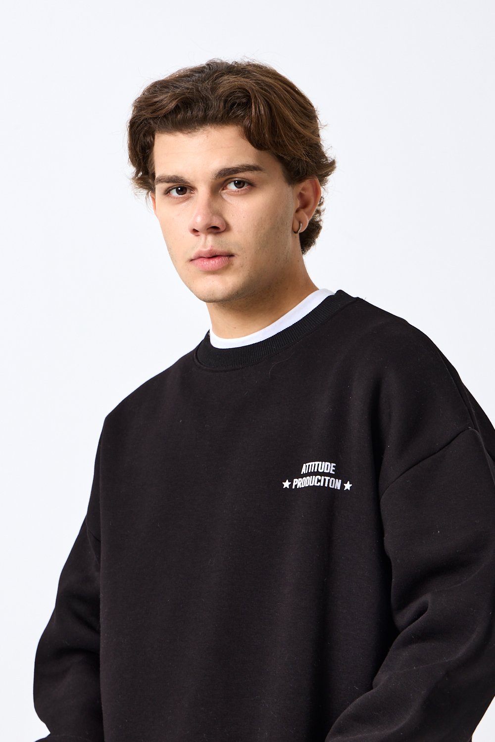 ChillHigh Baskı Detaylı Siyah Oversize Sweatshirt