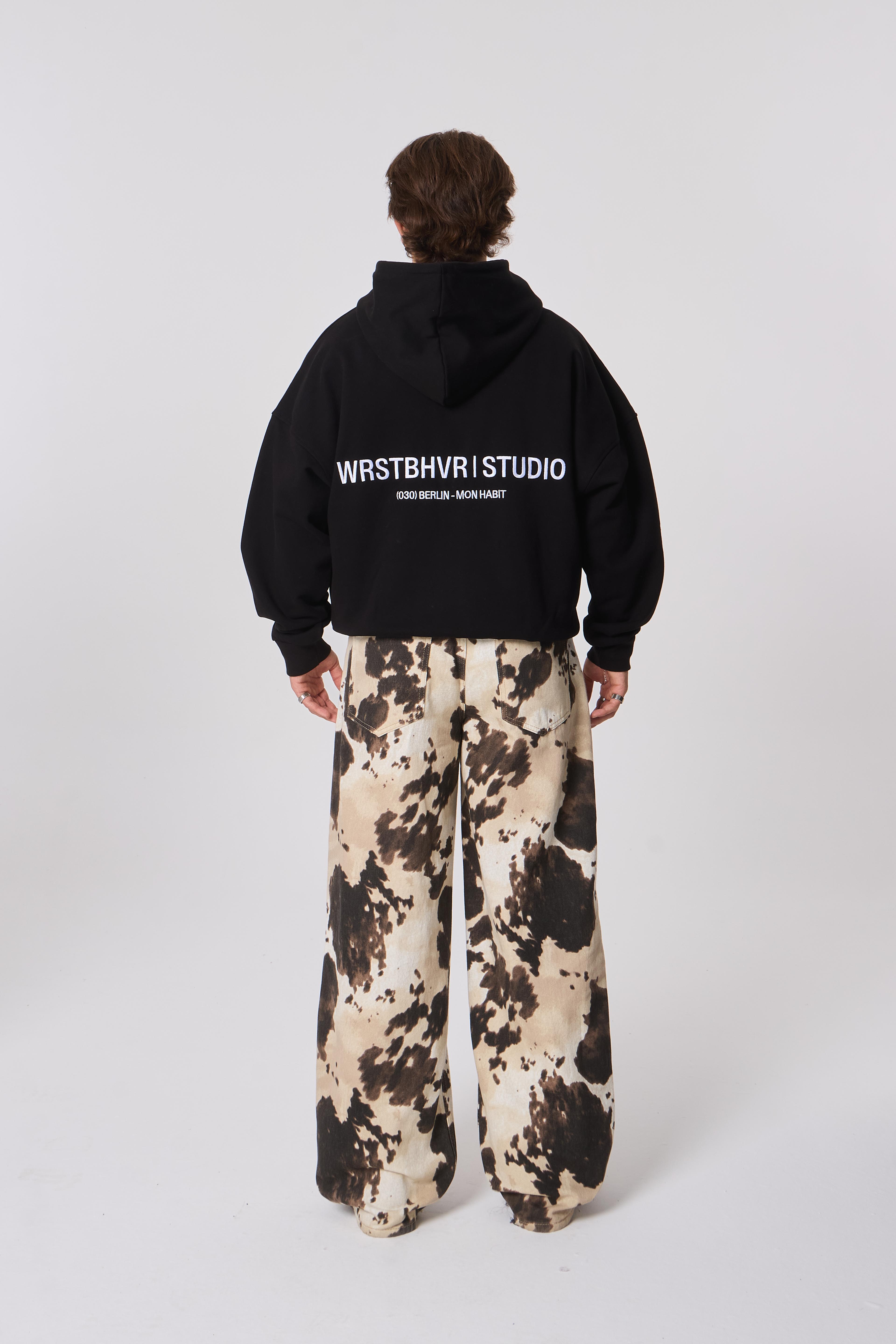 WRSTBHVR Berlin-Mon Habit Nakışlı Kapüşonlu Oversize Sweatshirt