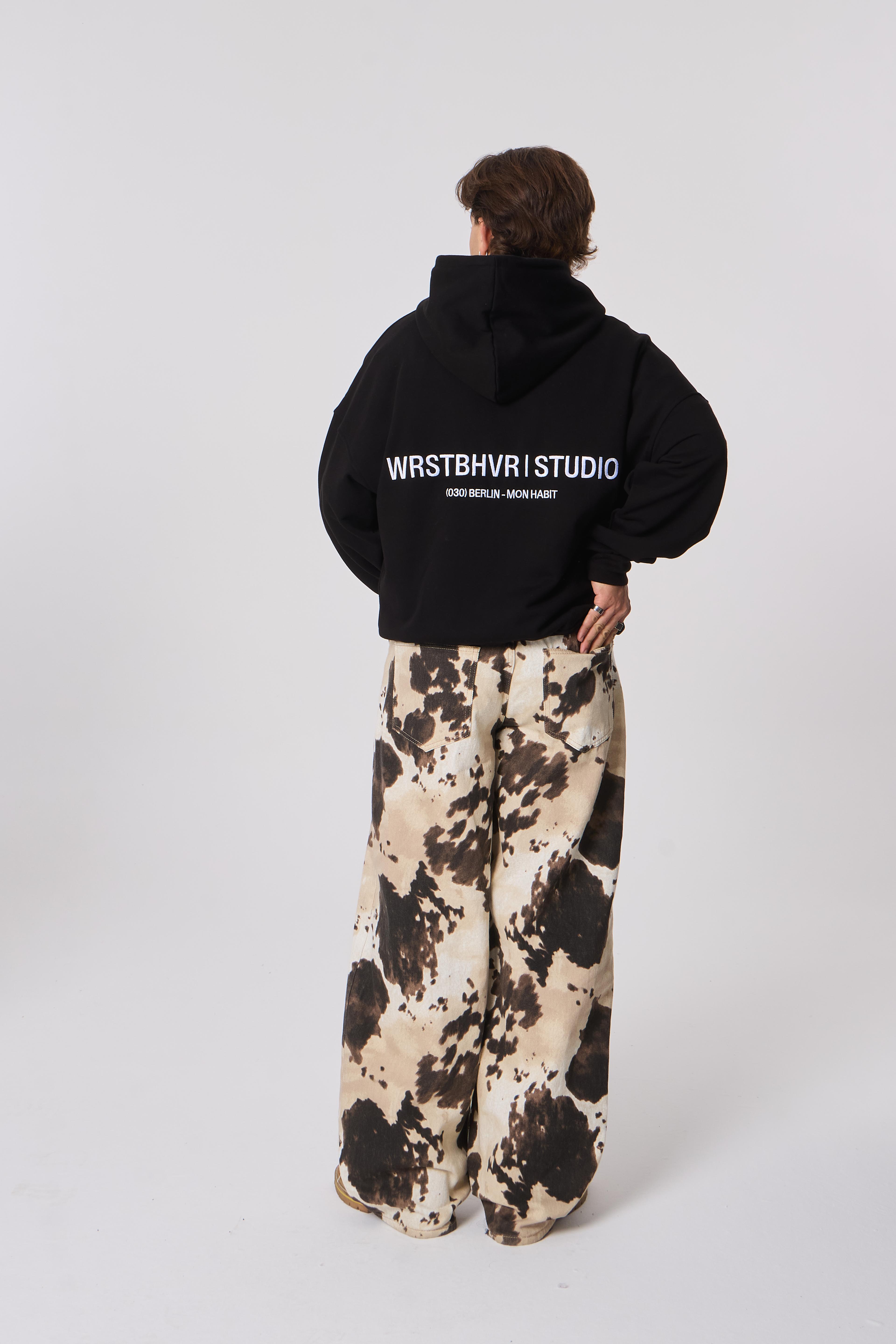 WRSTBHVR Berlin-Mon Habit Nakışlı Kapüşonlu Oversize Sweatshirt