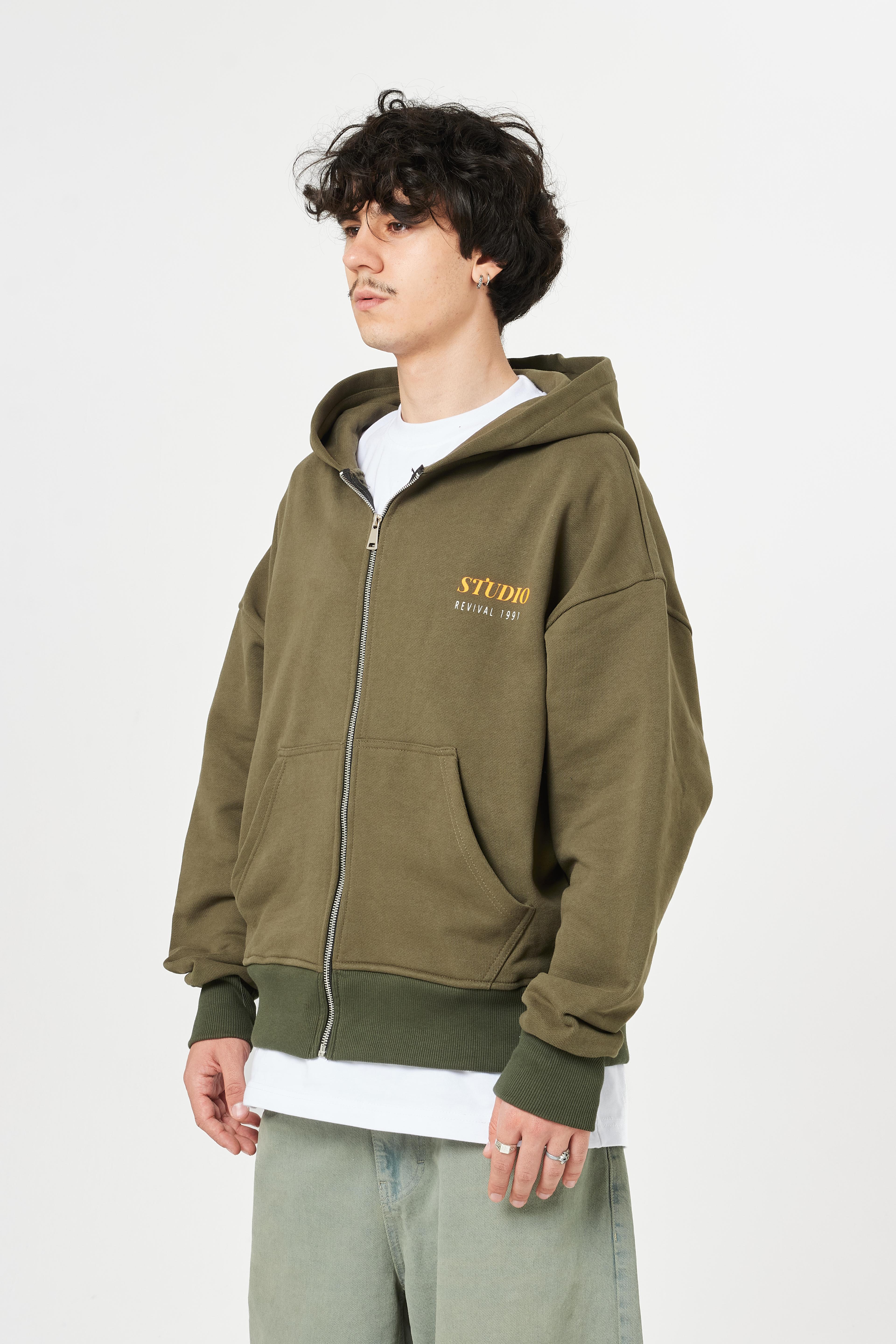 Revival 1991 Baskılı Kapüşonlu Oversize Sweatshirt