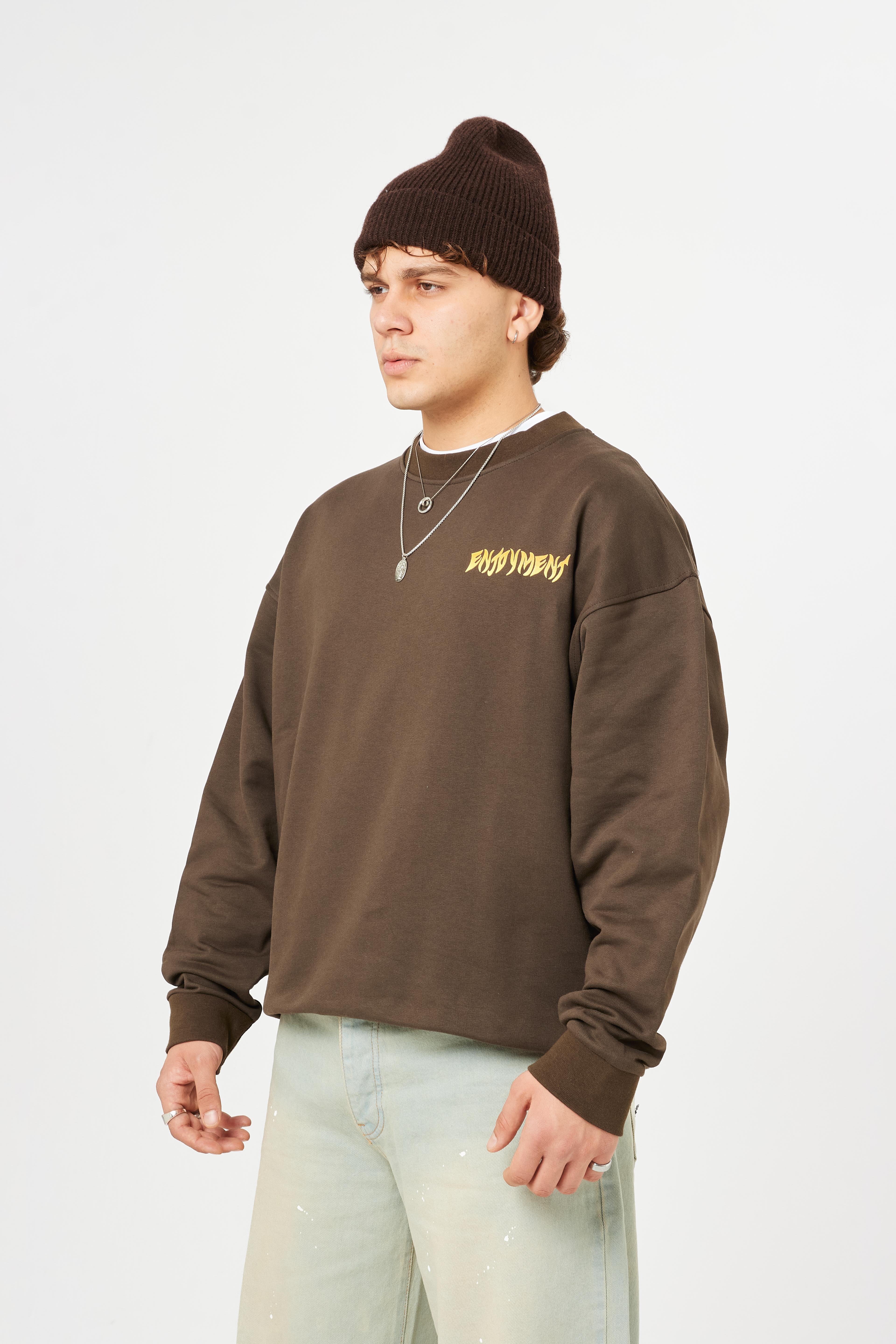 Enjoyment Baskılı Premium Oversize Sweatshirt