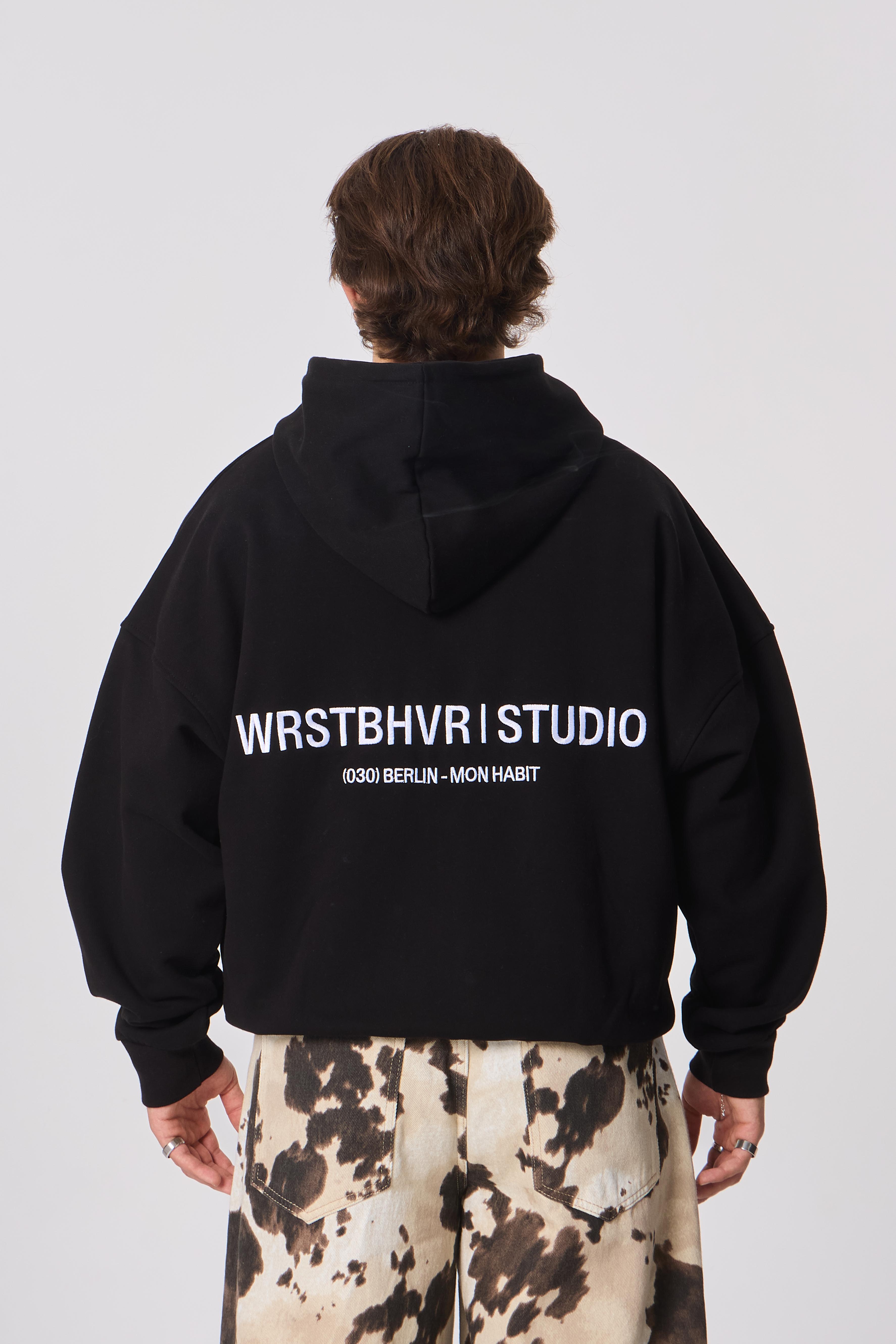 WRSTBHVR Berlin-Mon Habit Nakışlı Kapüşonlu Oversize Sweatshirt