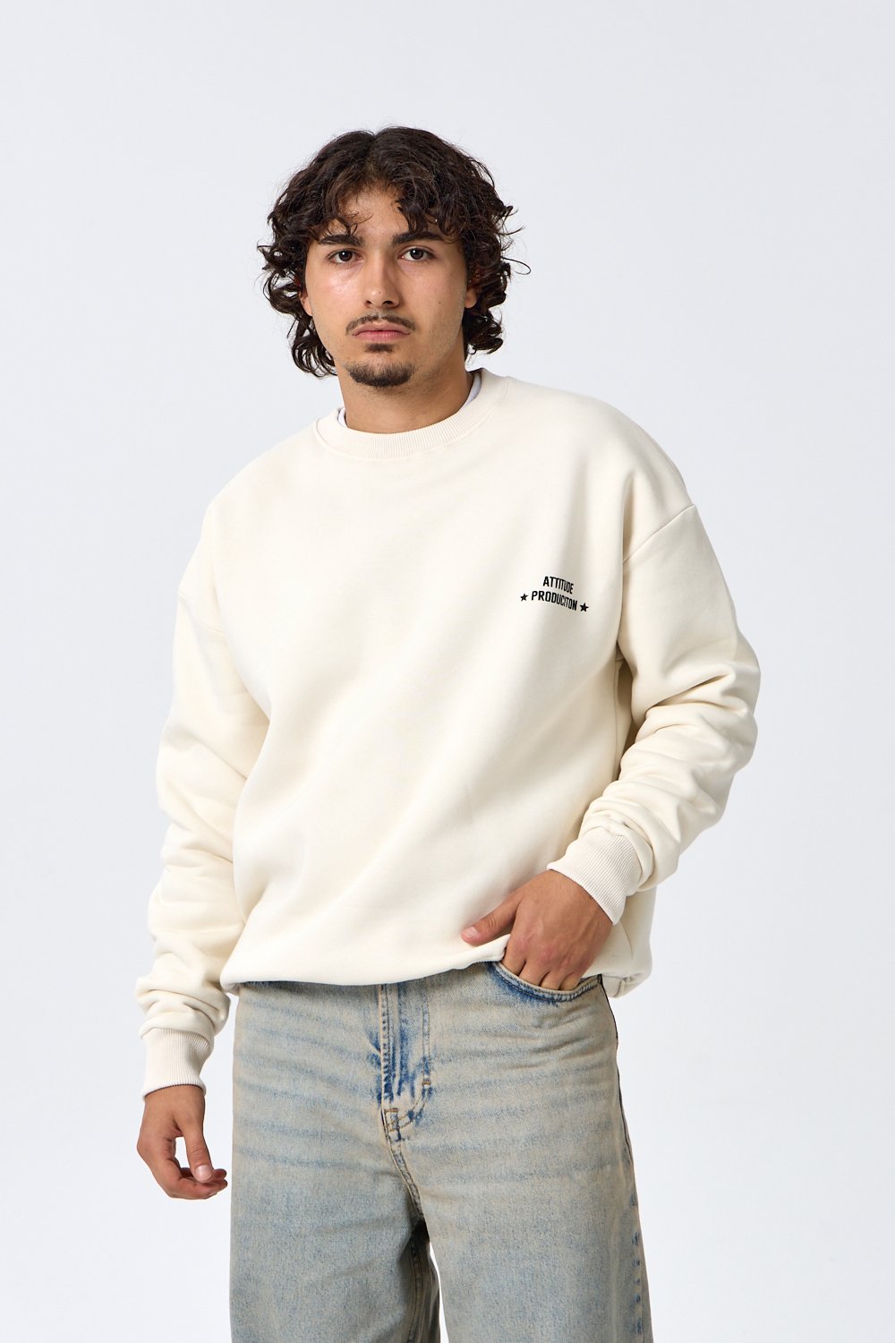 ChillHigh Baskı Detaylı Siyah Oversize Sweatshirt