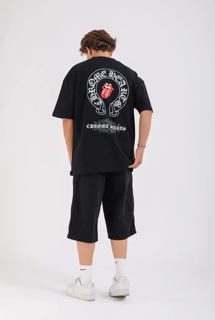 Chrome Hearts Baskı Detaylı Oversize Tişört