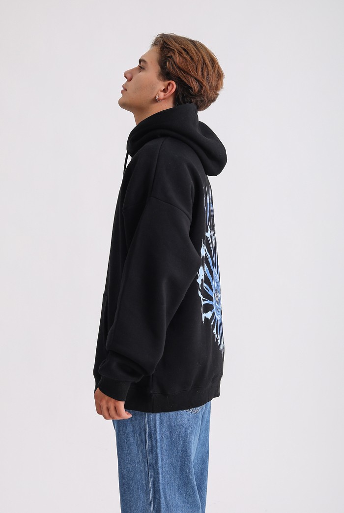 EYE HEARTS Black Premium Oversize Hoodie