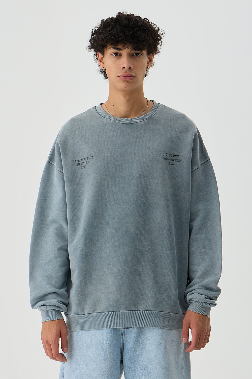 Club 1966 Açık Antrasit Yıkamalı Sweatshirt