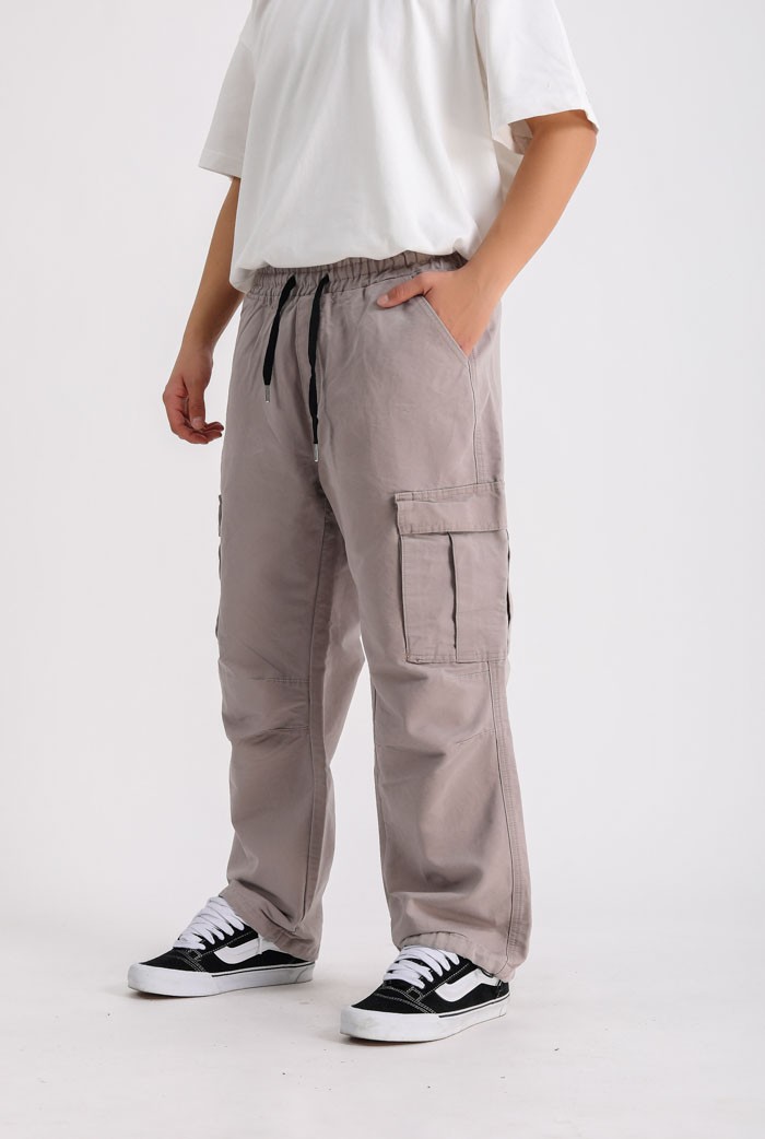 Premium Cep Detaylı Kargo Paraşüt Pantolon - Bej